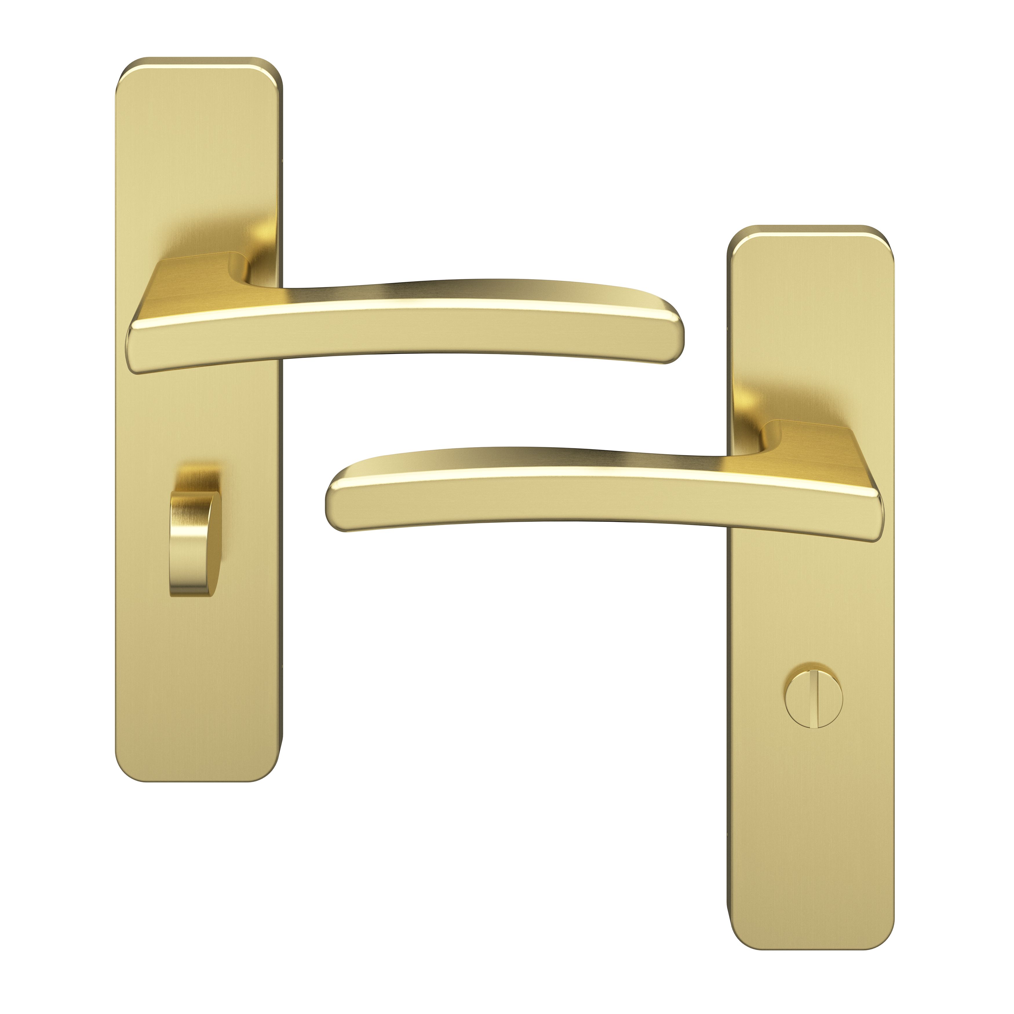 GoodHome Irvil Brushed Brass effect Round WC Door handle (L)126.5 