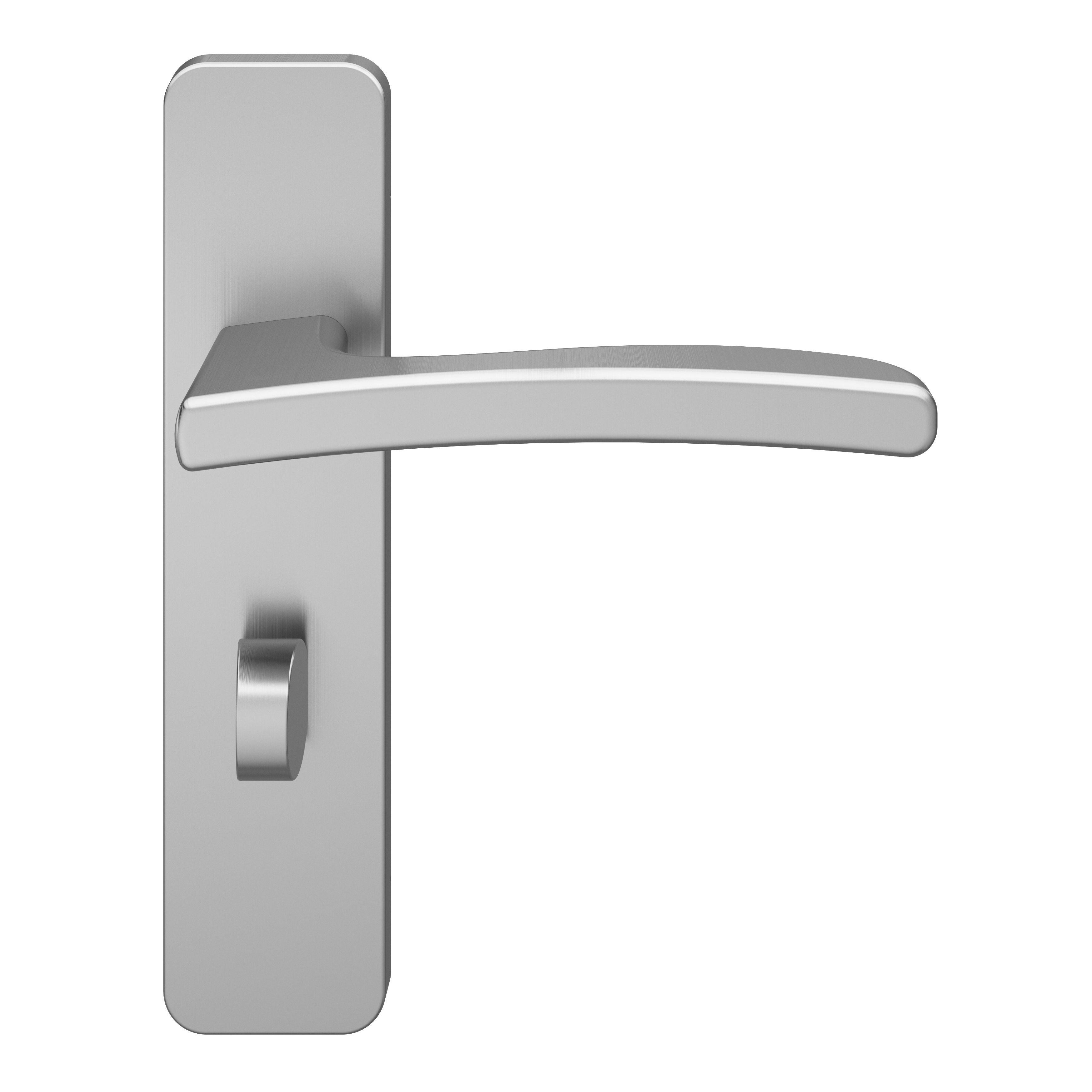 GoodHome Irvil Brushed Nickel effect Round Lock Door handle (L)126.5mm, Pair