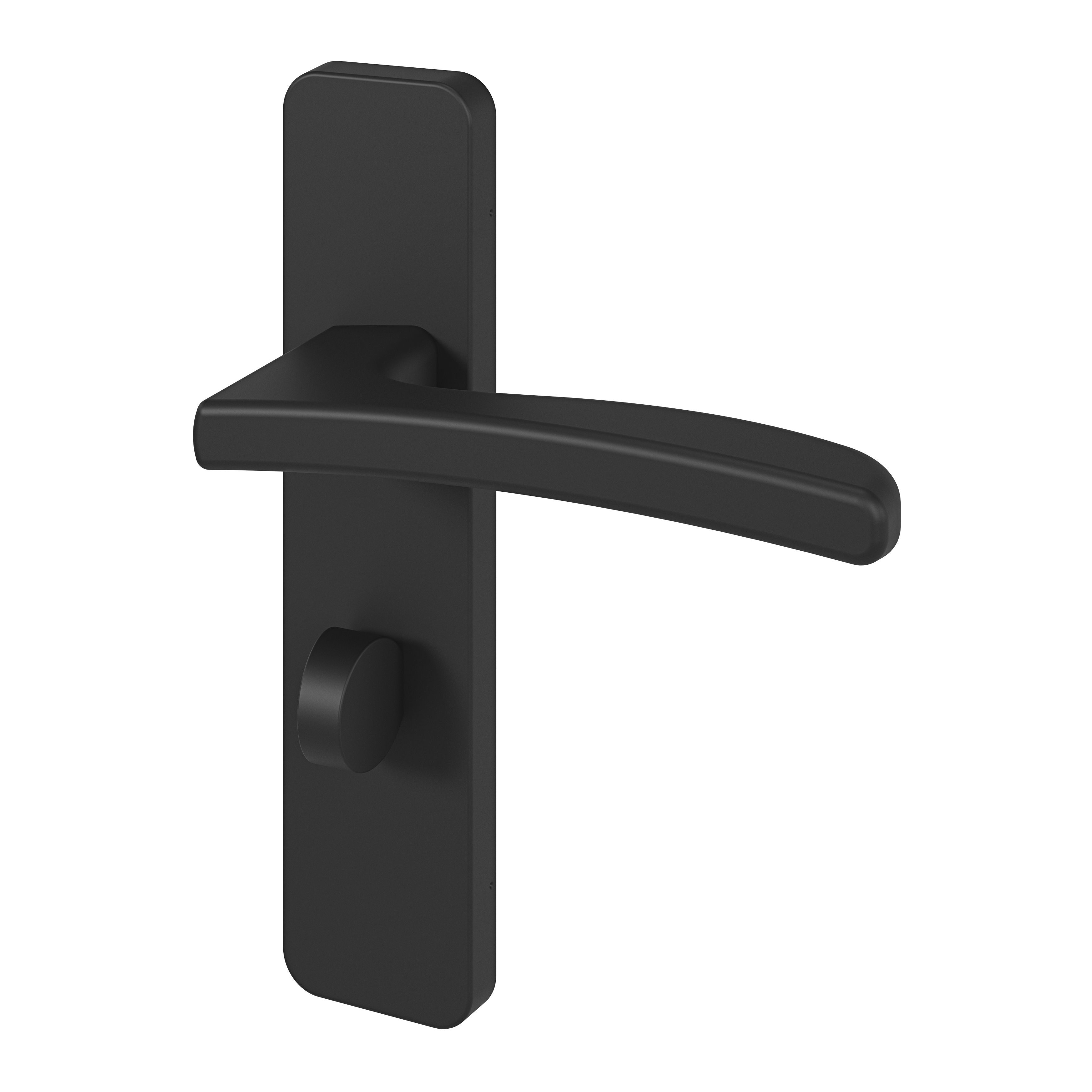 GoodHome Irvil Jet black Nickel effect Aluminium alloy & steel Rectangular WC Door handle (L)126.5mm, Pair