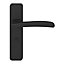 GoodHome Irvil Jet black Nickel effect Aluminium alloy & steel Rectangular WC Door handle (L)126.5mm, Pair
