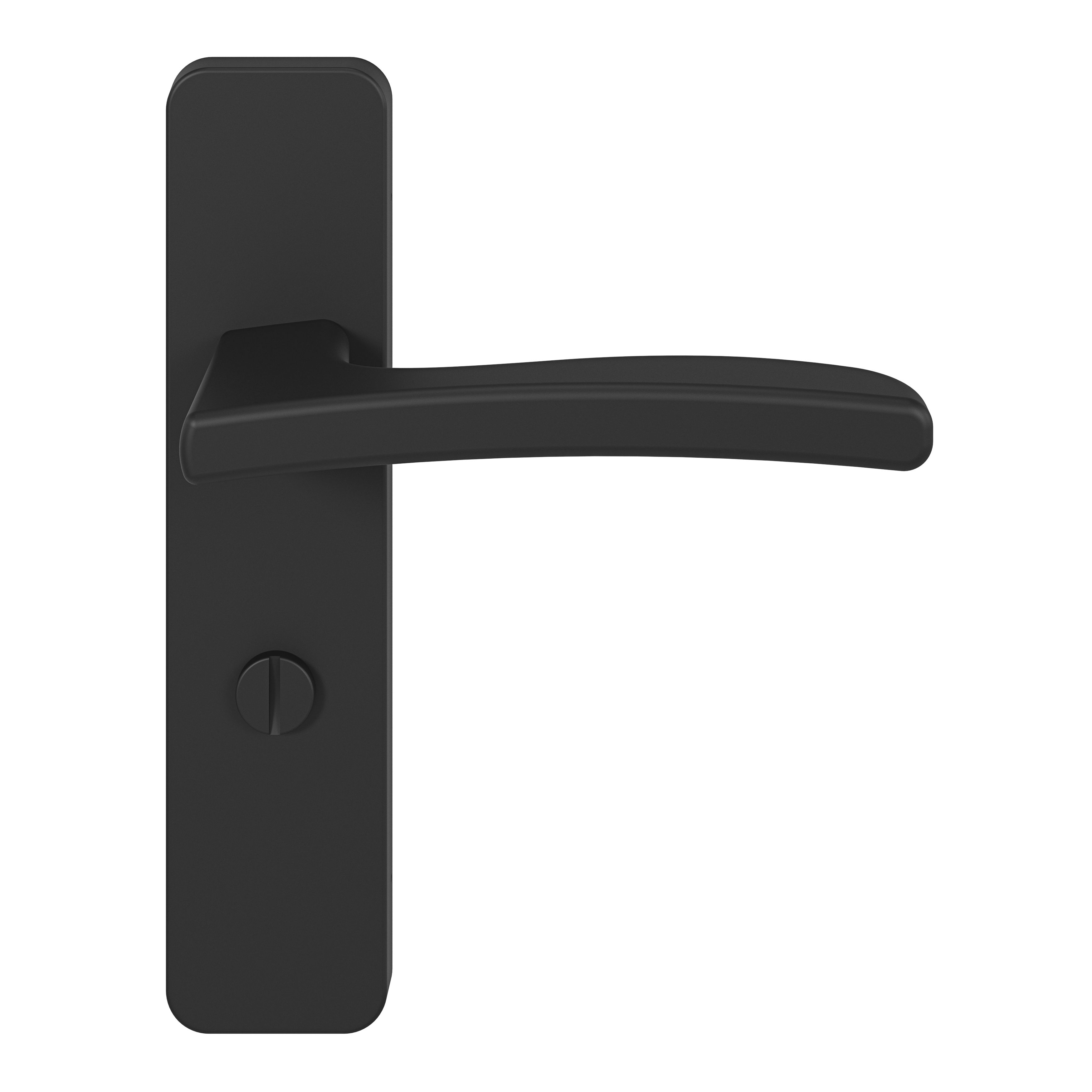 GoodHome Irvil Jet black Nickel effect Aluminium alloy & steel Rectangular WC Door handle (L)126.5mm, Pair