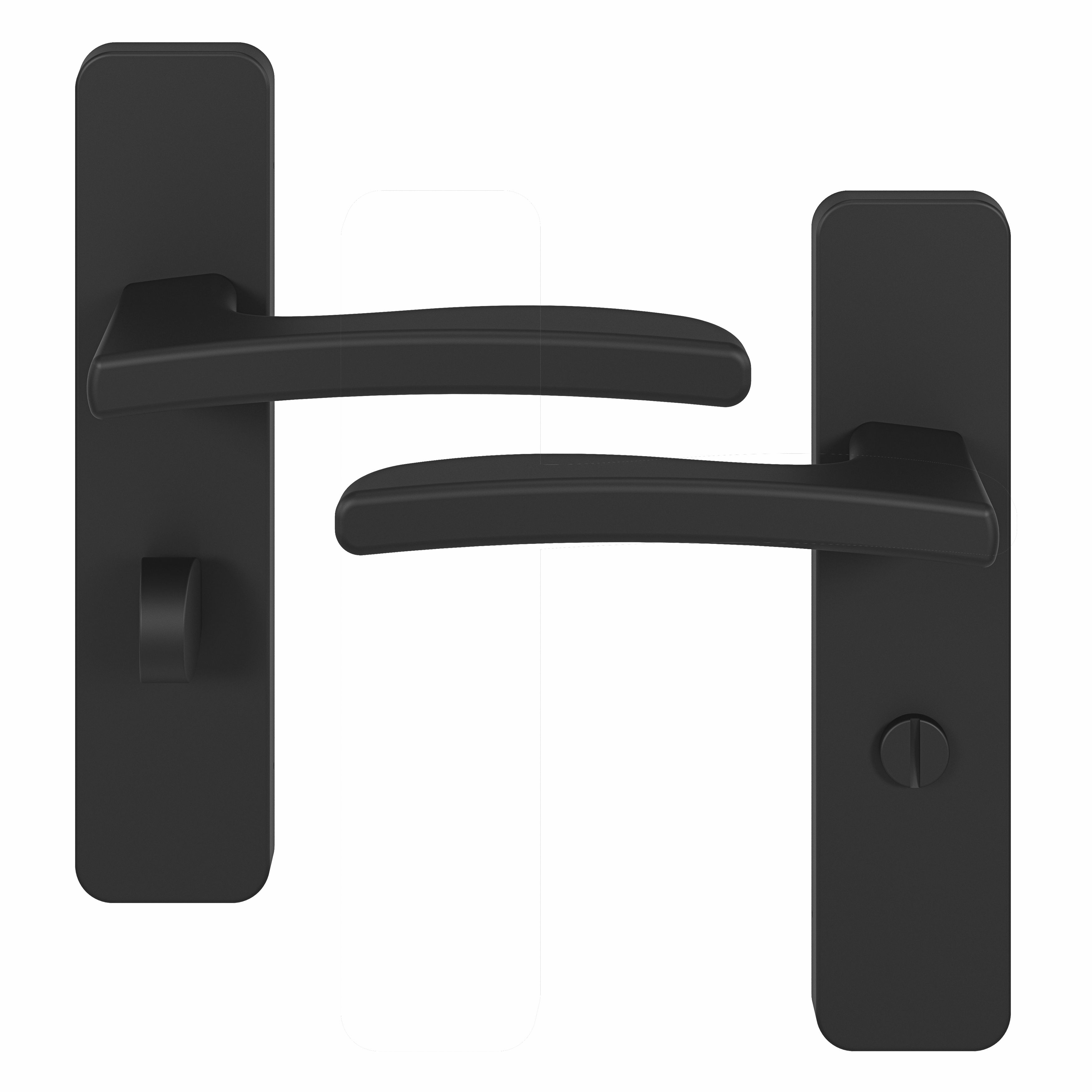 GoodHome Irvil Jet black Nickel effect Aluminium alloy & steel Rectangular WC Door handle (L)126.5mm, Pair