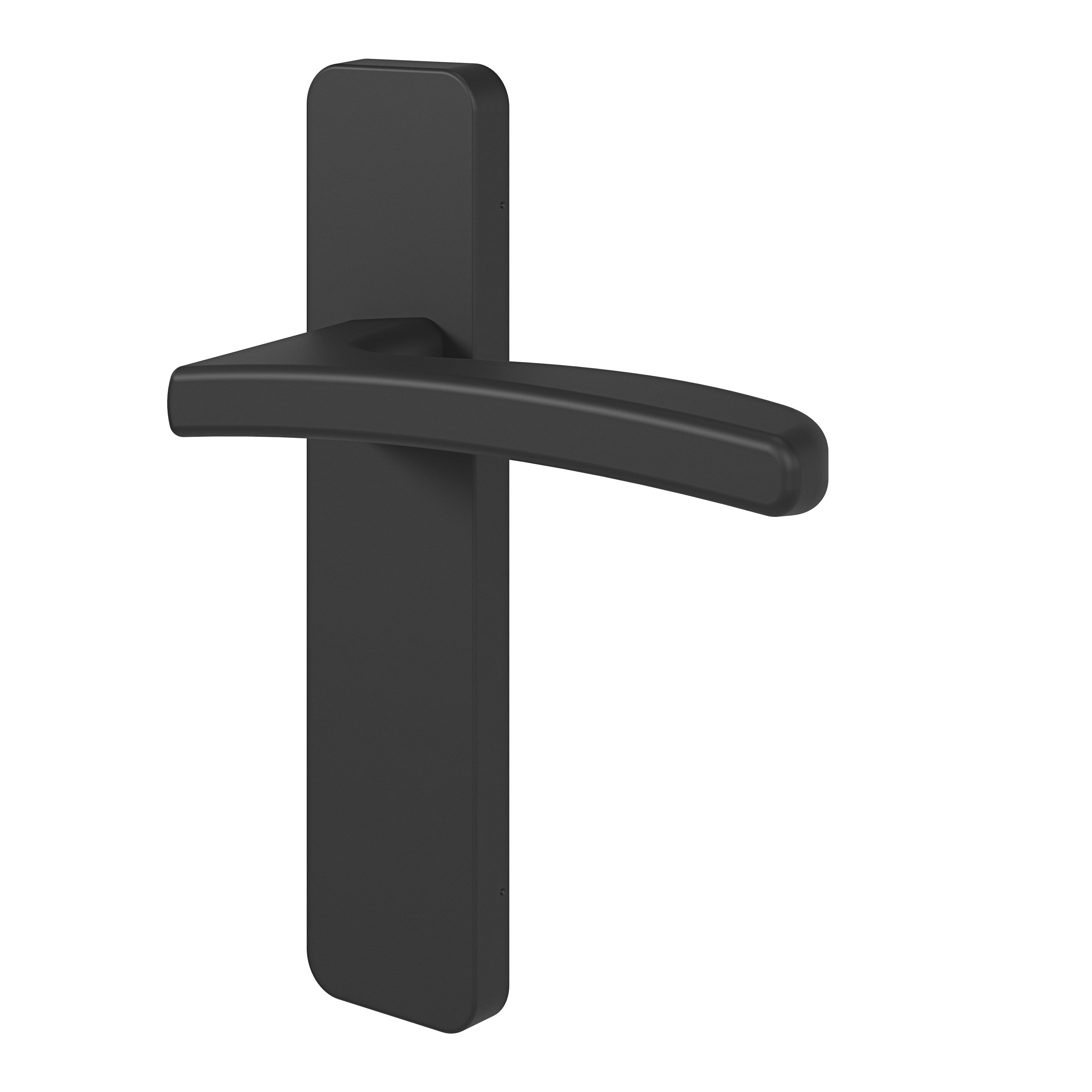 GoodHome Irvil Jet black Nickel effect Rectangular Latch Door handle (L)126.5mm, Pair