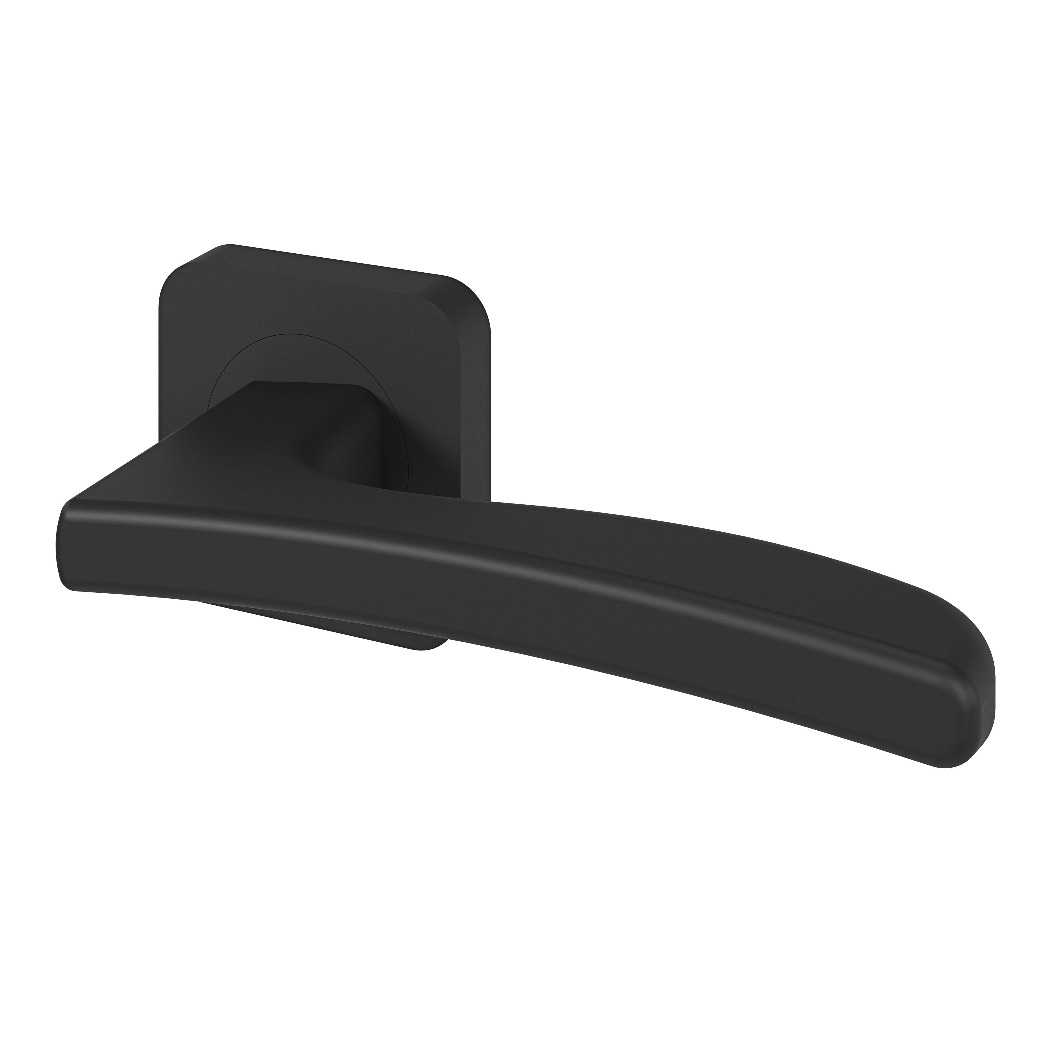 GoodHome Irvil Jet Black Square Latch Door handle (L)126.5mm, Pair