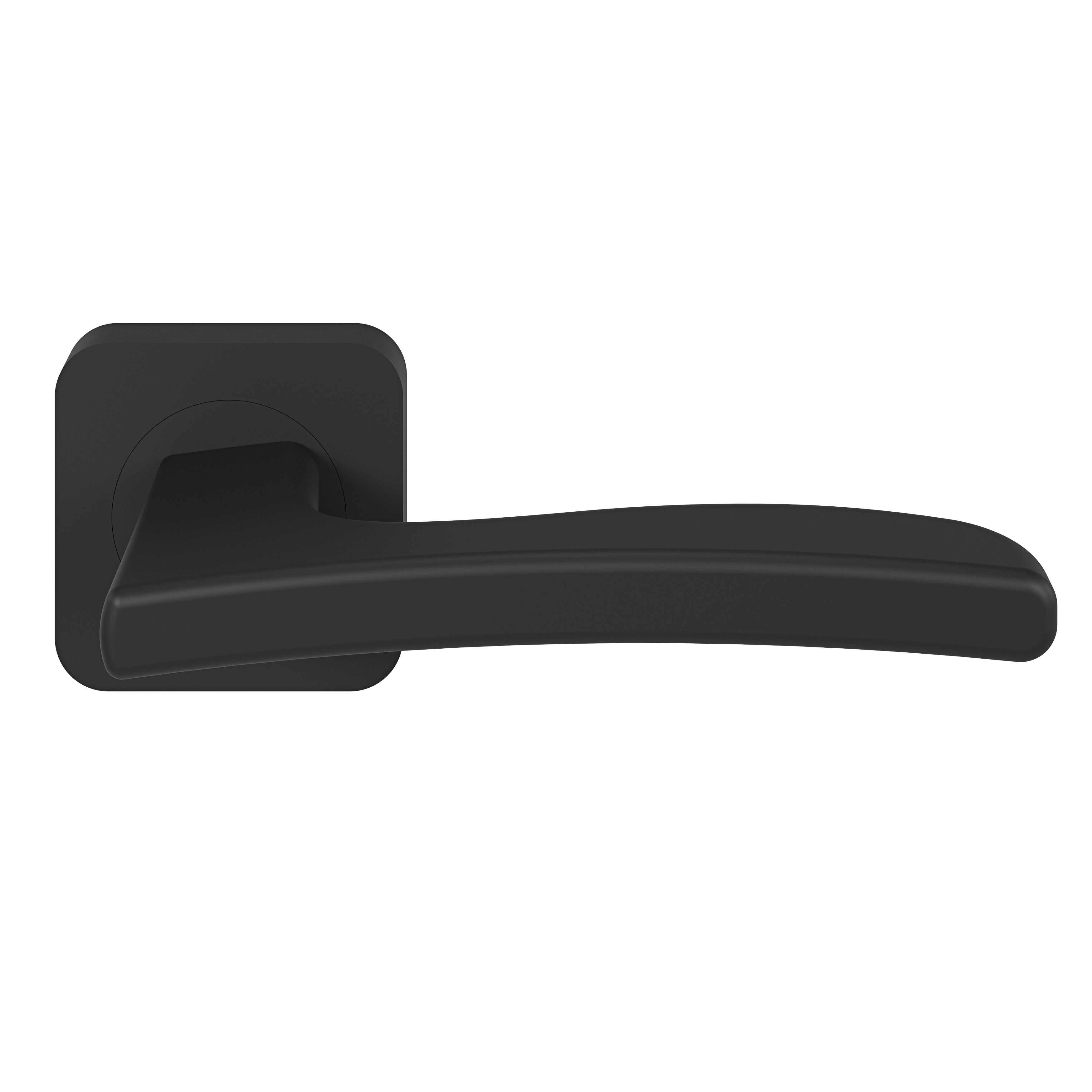 GoodHome Irvil Jet Black Square Latch Door handle (L)126.5mm, Pair