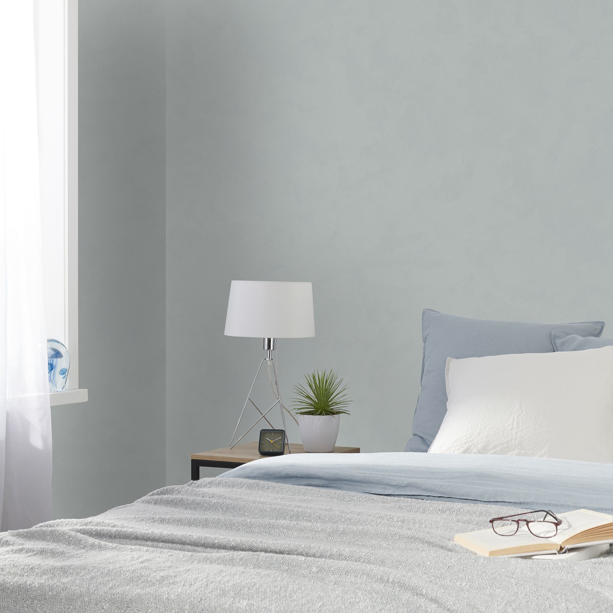GoodHome Izier Light green Plaster effect Textured Wallpaper Sample