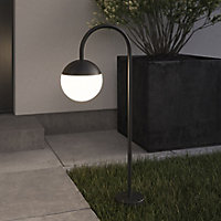 GoodHome Jarrow Black Mains-powered 1 lamp Outdoor Post light (H)700mm