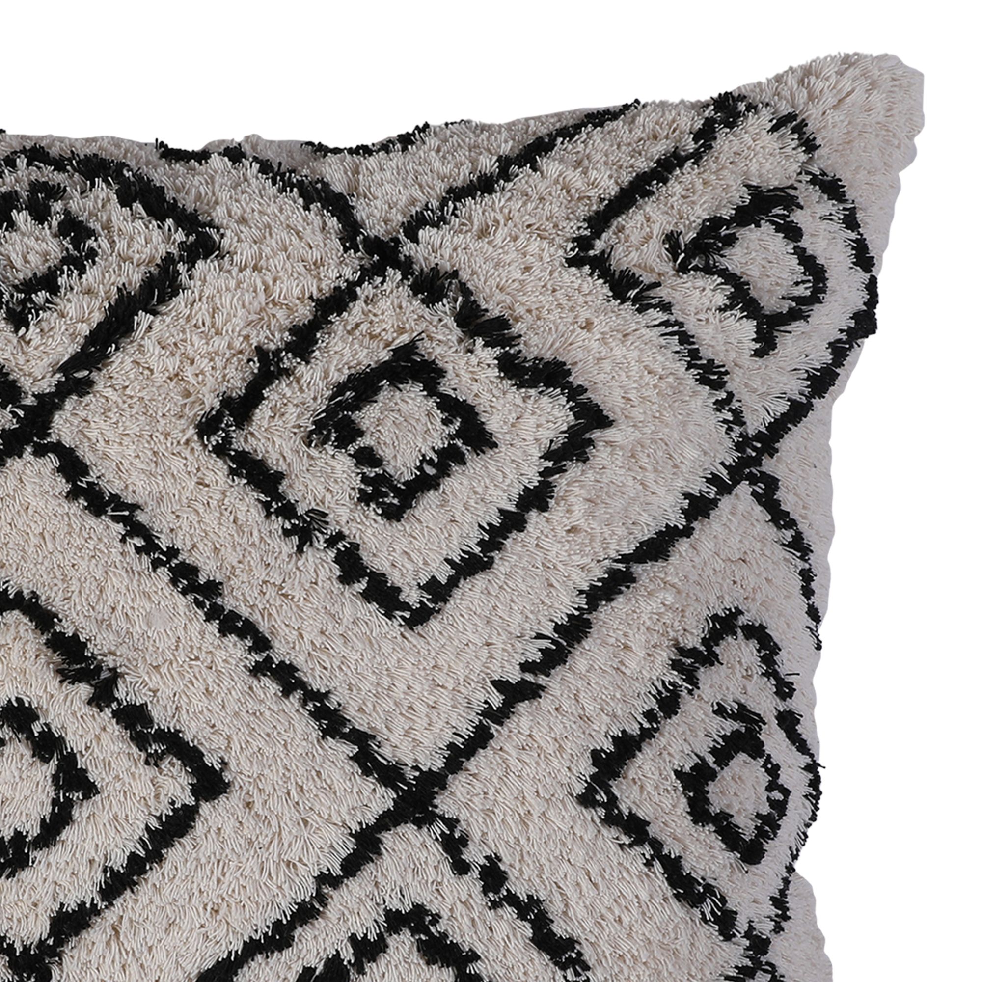 GoodHome Jaspar White Geometric Indoor Cushion (L)50cm x (W)50cm