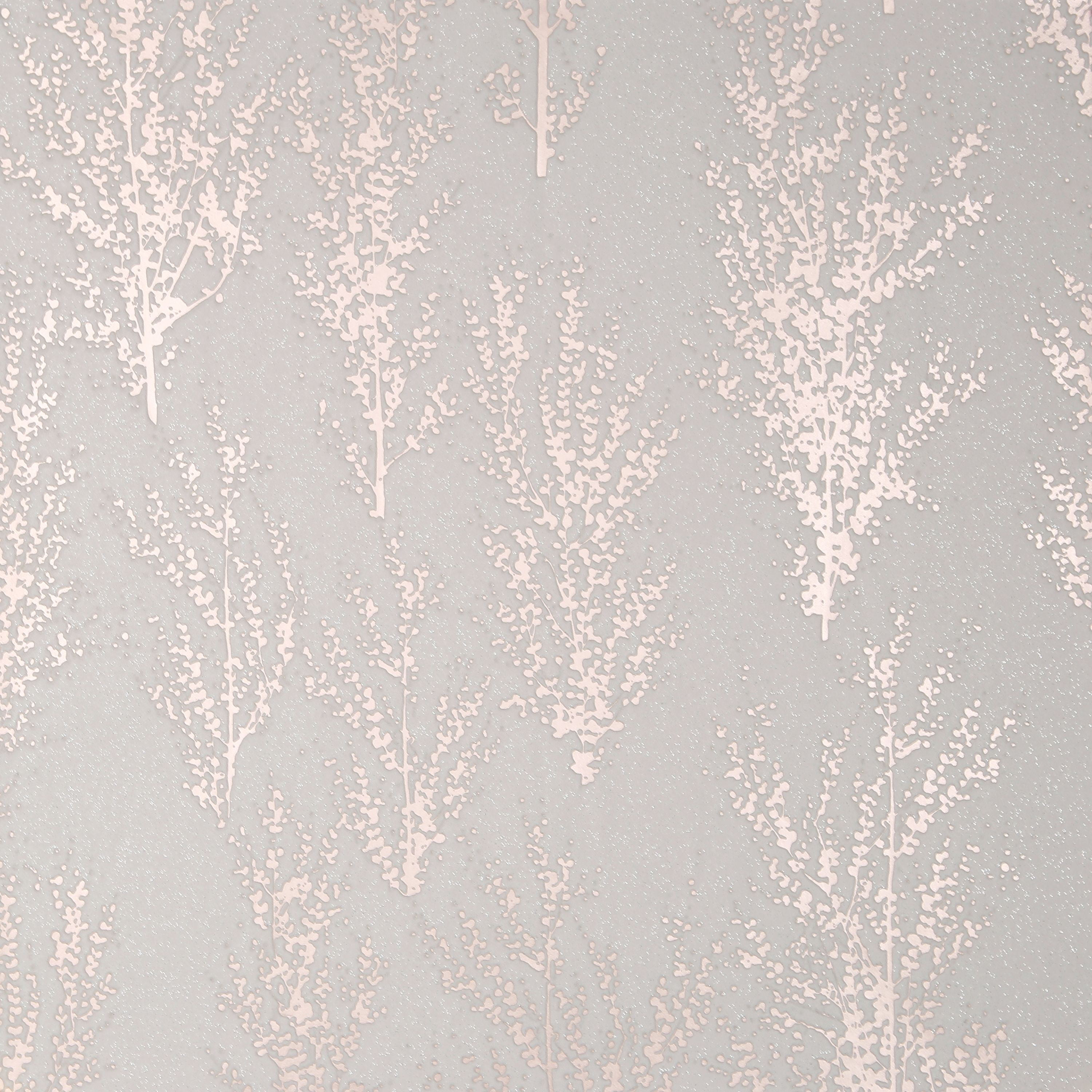 GoodHome Jatoba Beige Rose gold glitter effect Tree Textured Wallpaper Sample