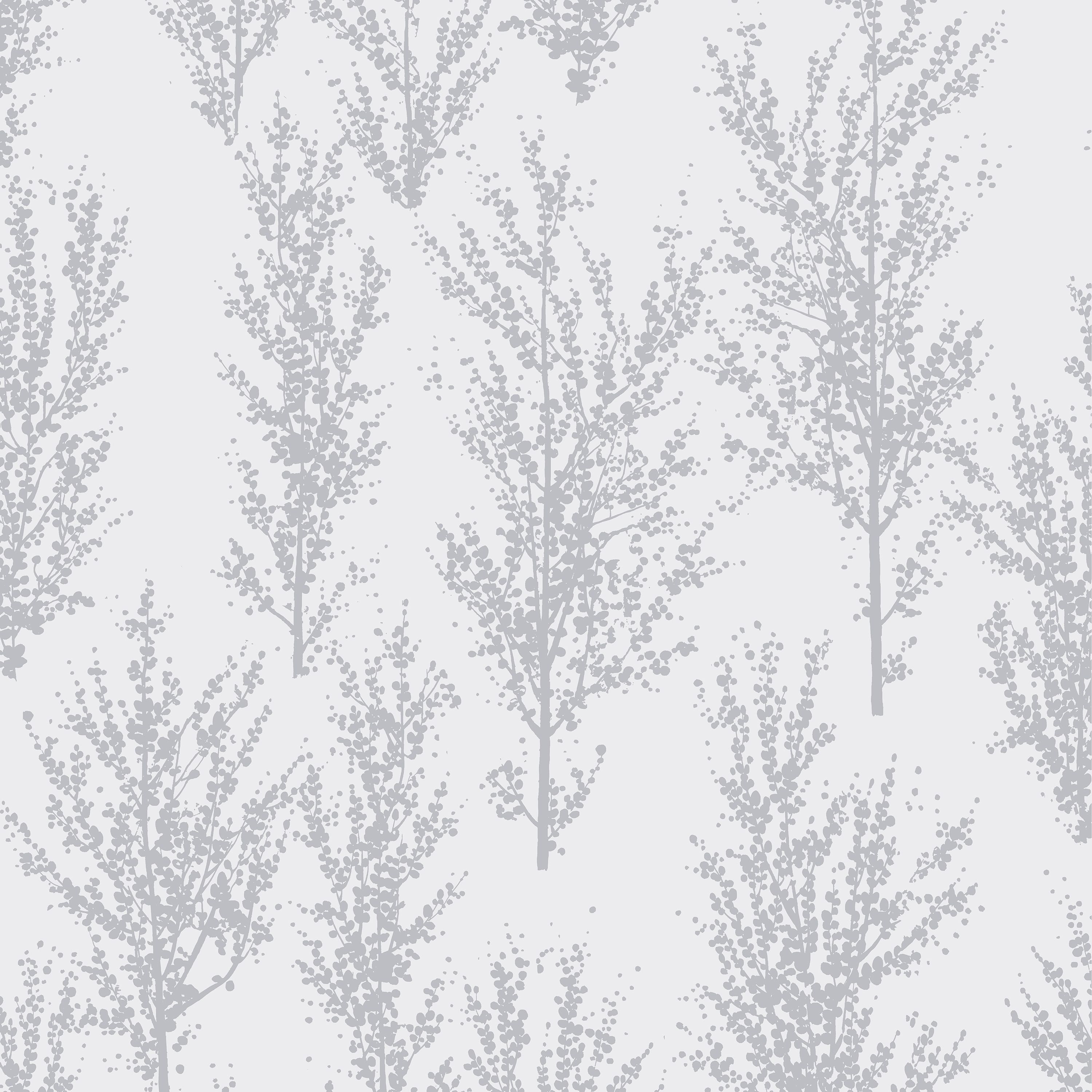 GoodHome Jatoba White Silver glitter effect Tree Textured Wallpaper Sample
