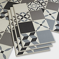 GoodHome Jazy Grey Mosaic effect Vinyl tile Pack of 12