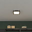 GoodHome Jemison Matt Black Square Neutral white Light panel (L)300mm