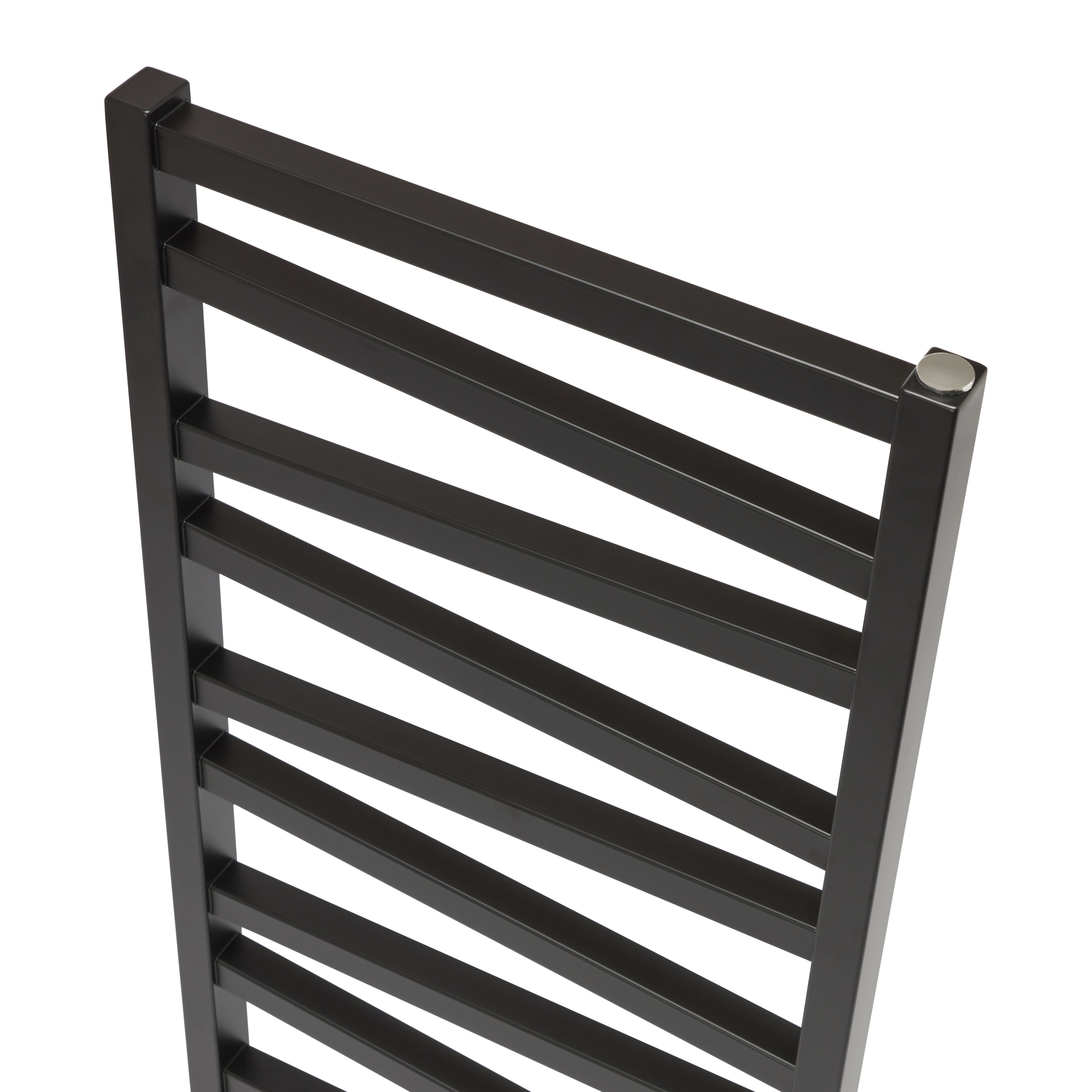 GoodHome Joinville, Black Vertical Flat Towel radiator (W)500mm x (H)1180mm