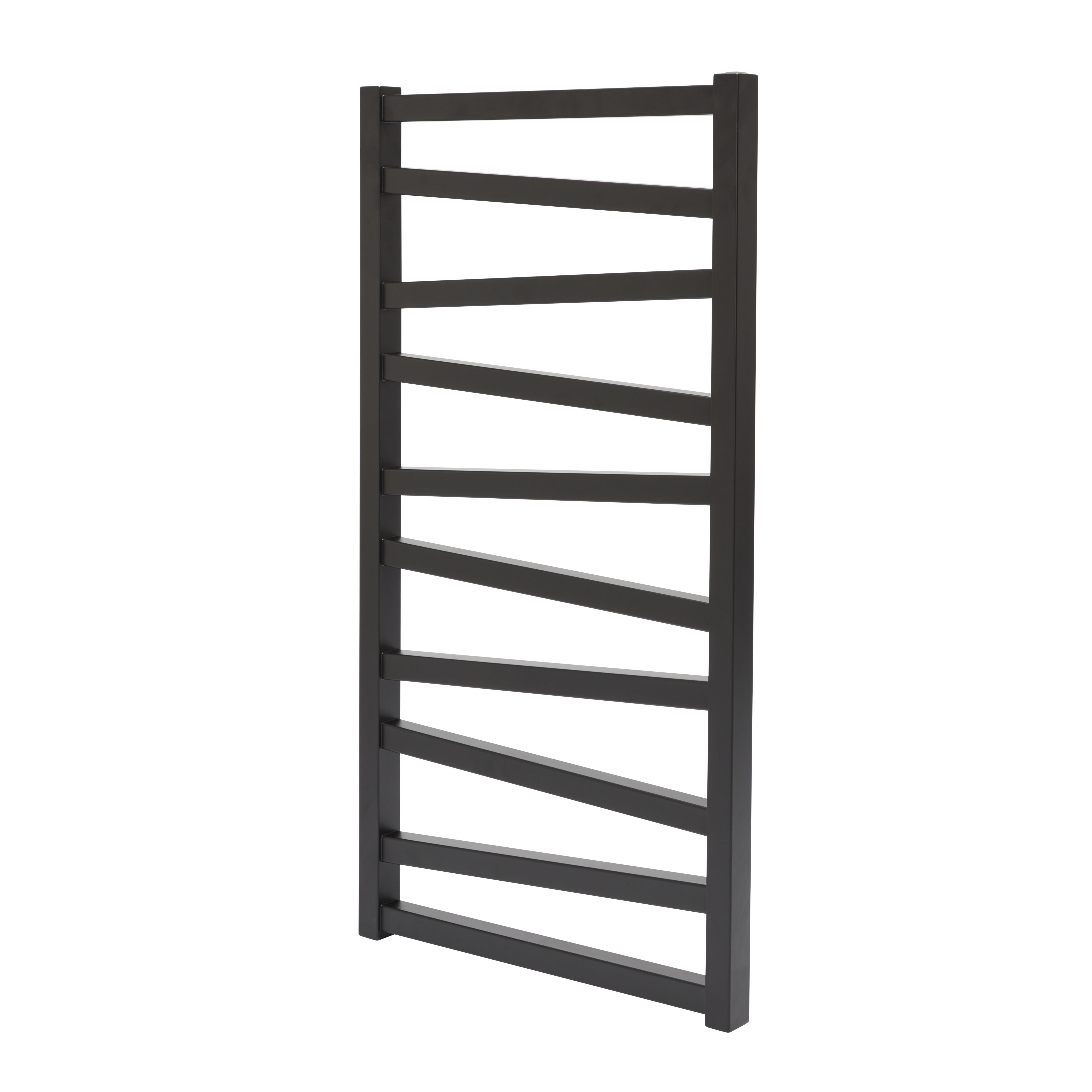 GoodHome Joinville, Black Vertical Flat Towel radiator (W)500mm x (H)970mm