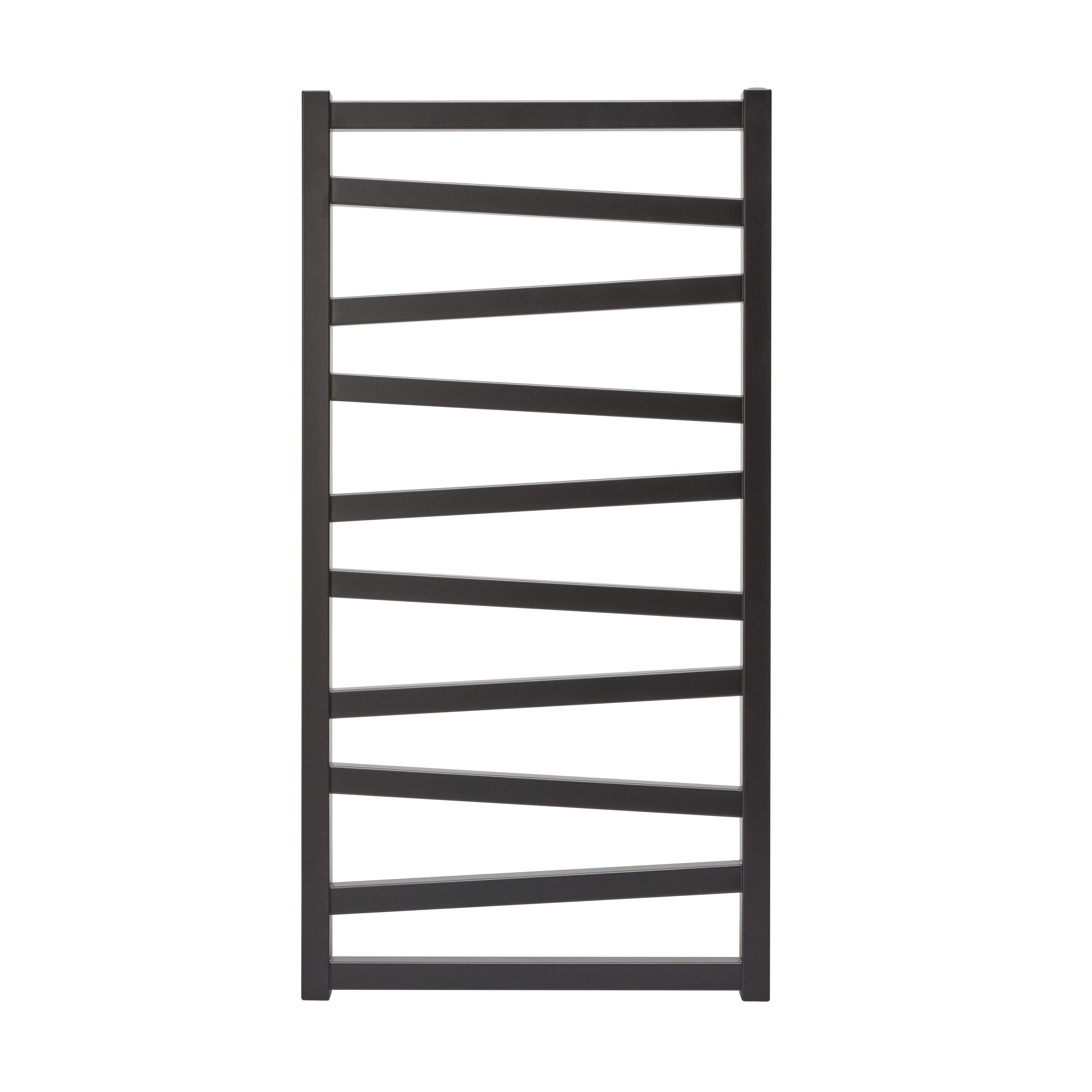 GoodHome Joinville, Black Vertical Flat Towel radiator (W)500mm x (H)970mm