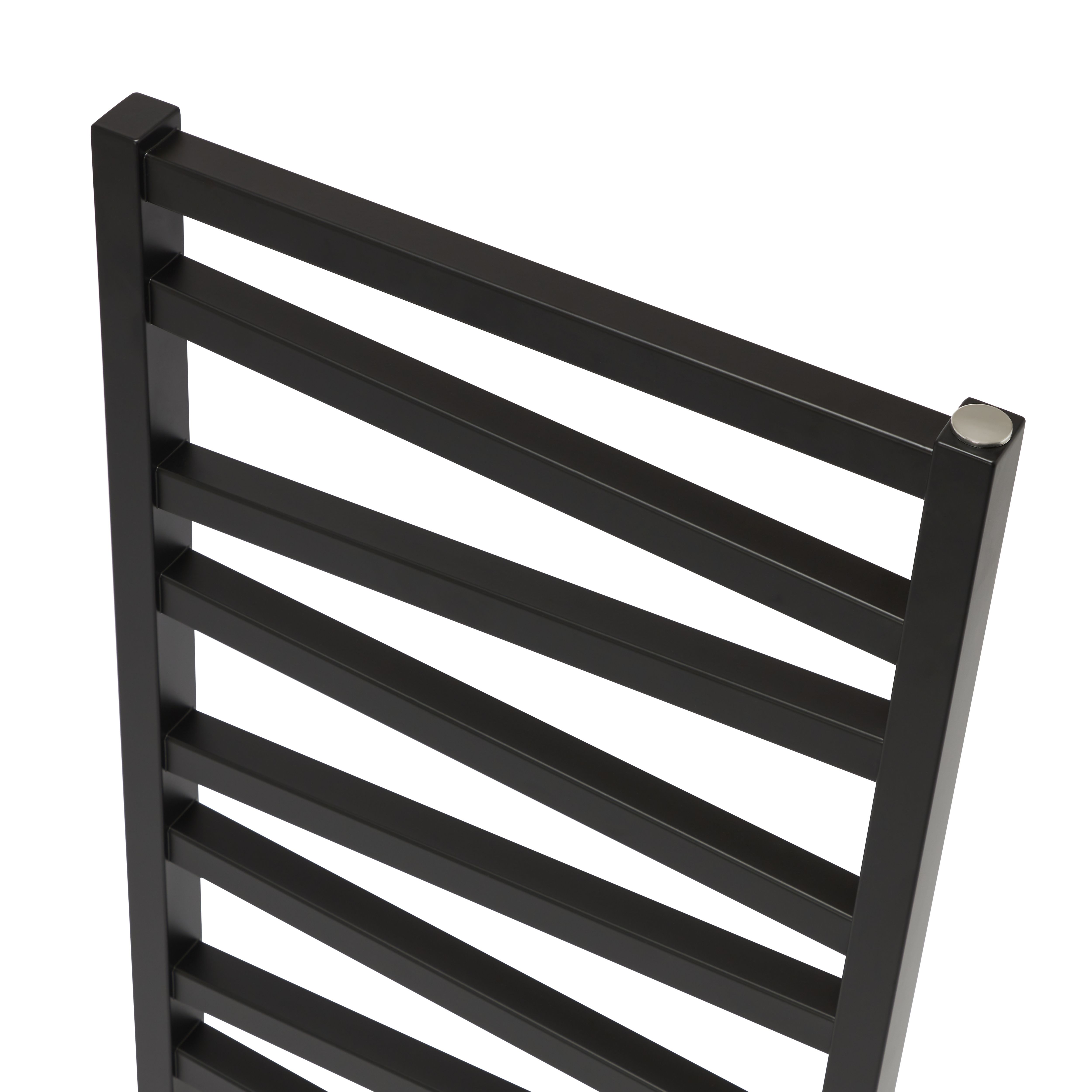 GoodHome Joinville, Black Vertical Flat Towel radiator (W)500mm x (H)970mm