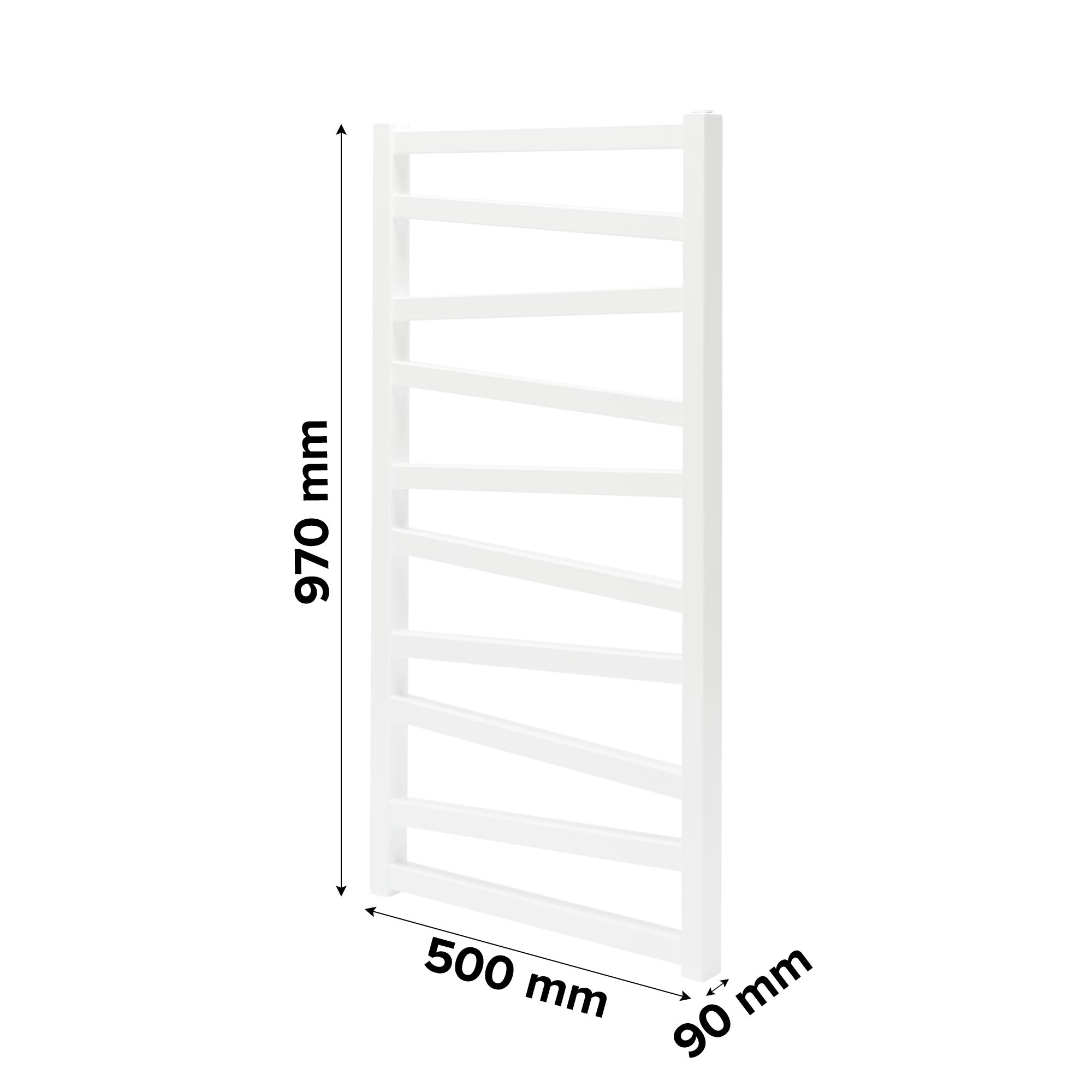 GoodHome Joinville, White Vertical Flat Towel radiator (W)500mm x (H)970mm