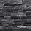 GoodHome Jori Black Brick effect Textured Wallpaper Sample