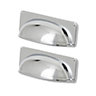 GoodHome Juniper Chrome effect Silver Kitchen cabinets Handle (L)96mm