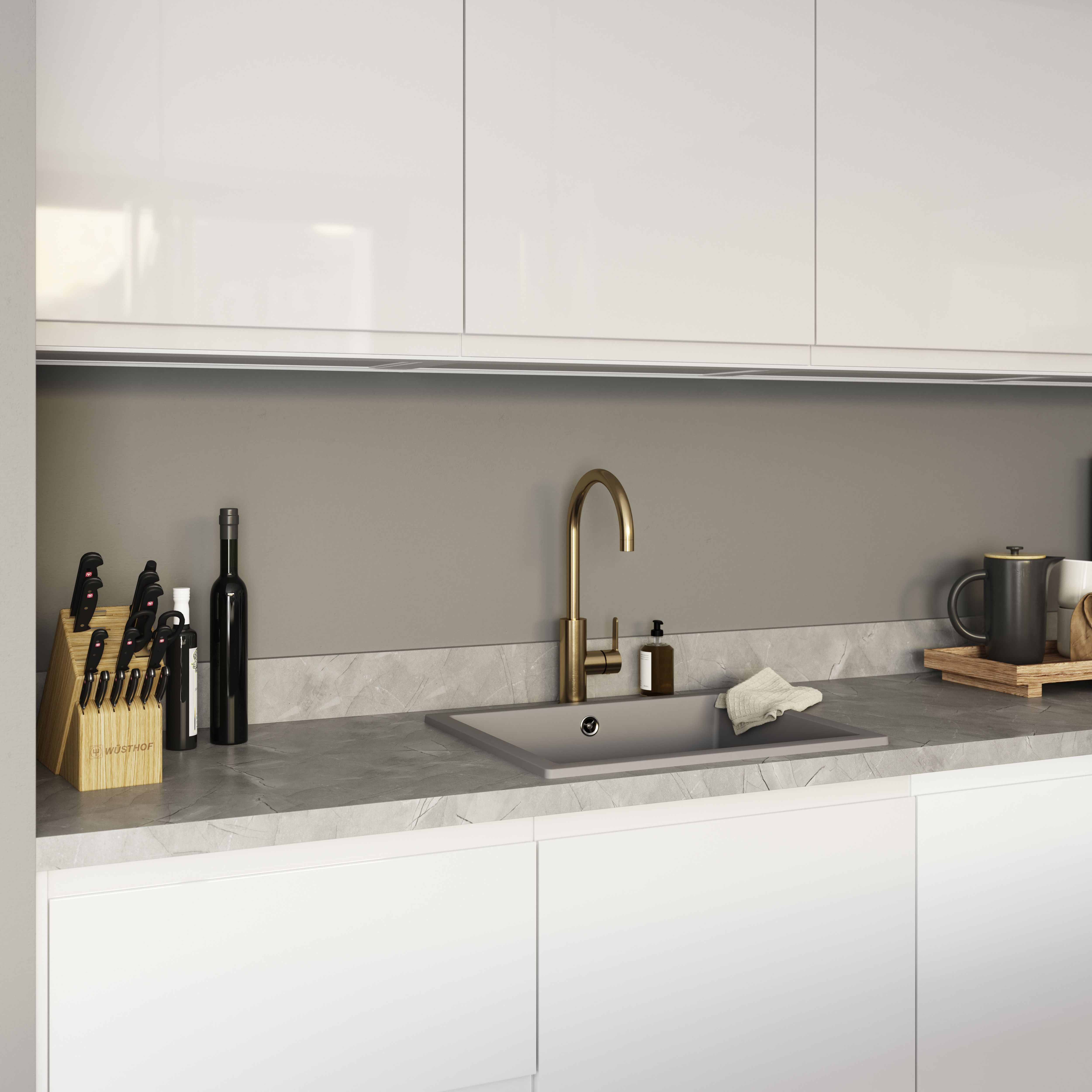 GoodHome Kala Pietra Grey Worktop edging tape, (L)3m (W)42mm