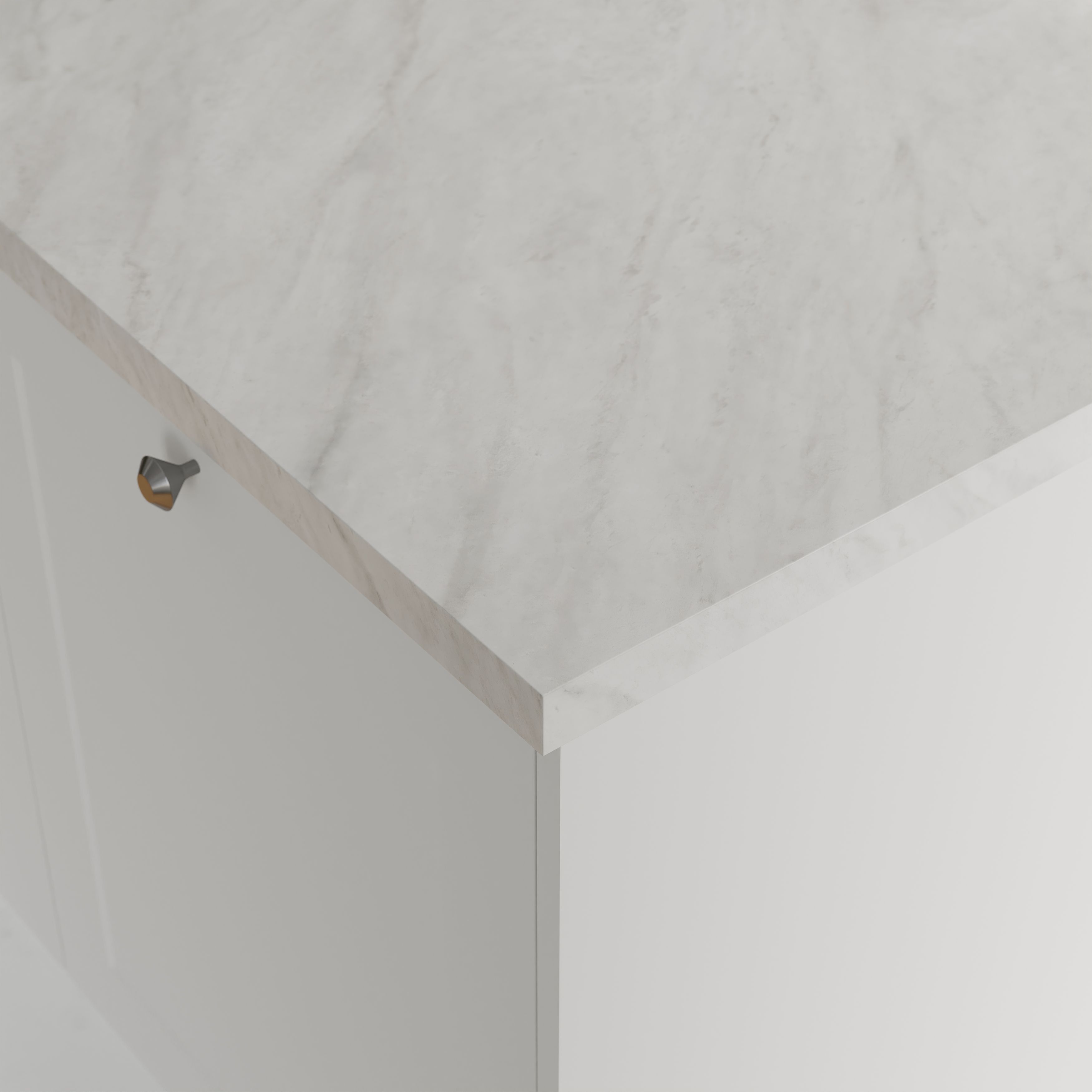 GoodHome Kala Quartz effect White Edging tape, (L)3m (W)42mm