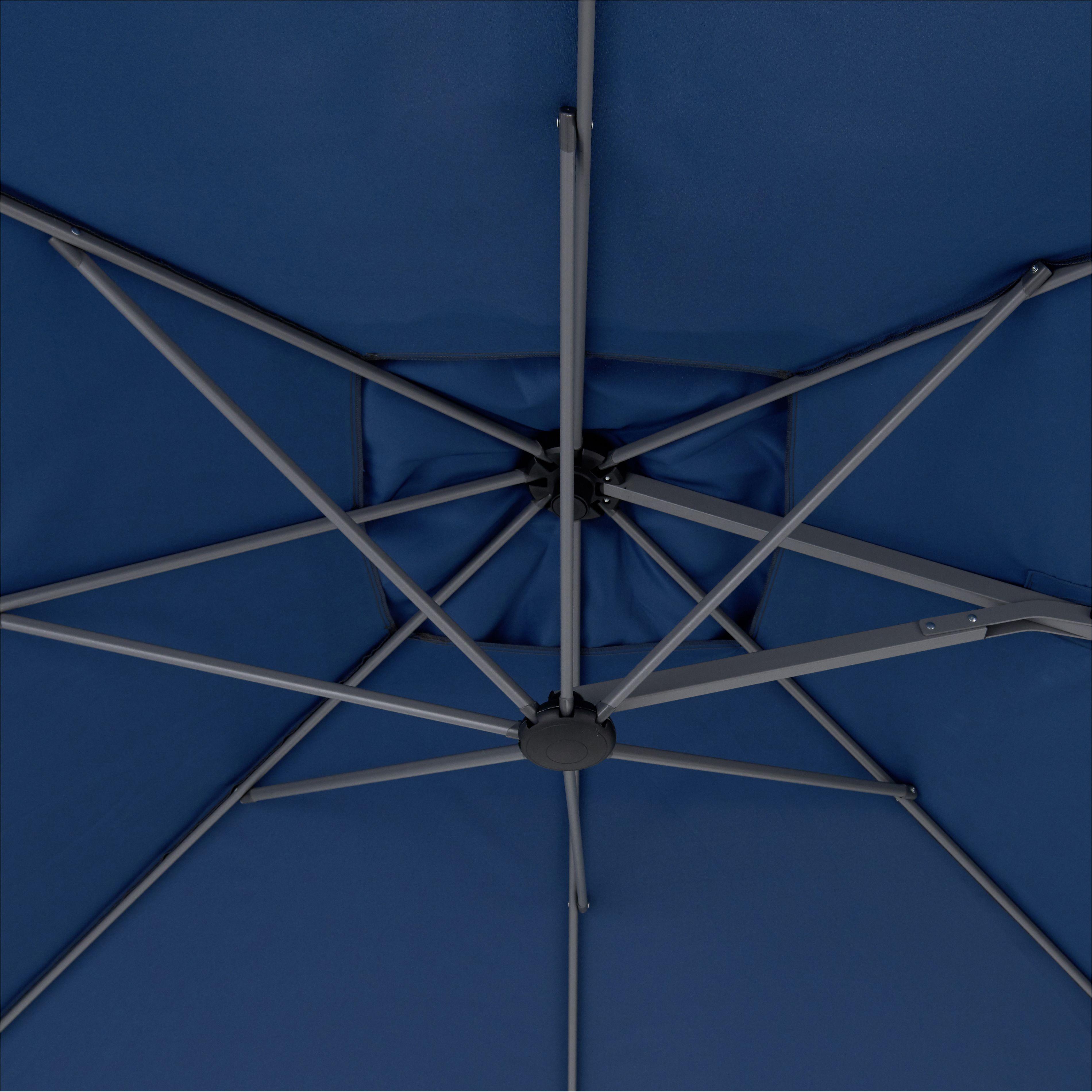 GoodHome Kalanga 2.5m Abyssal blue Overhanging parasol
