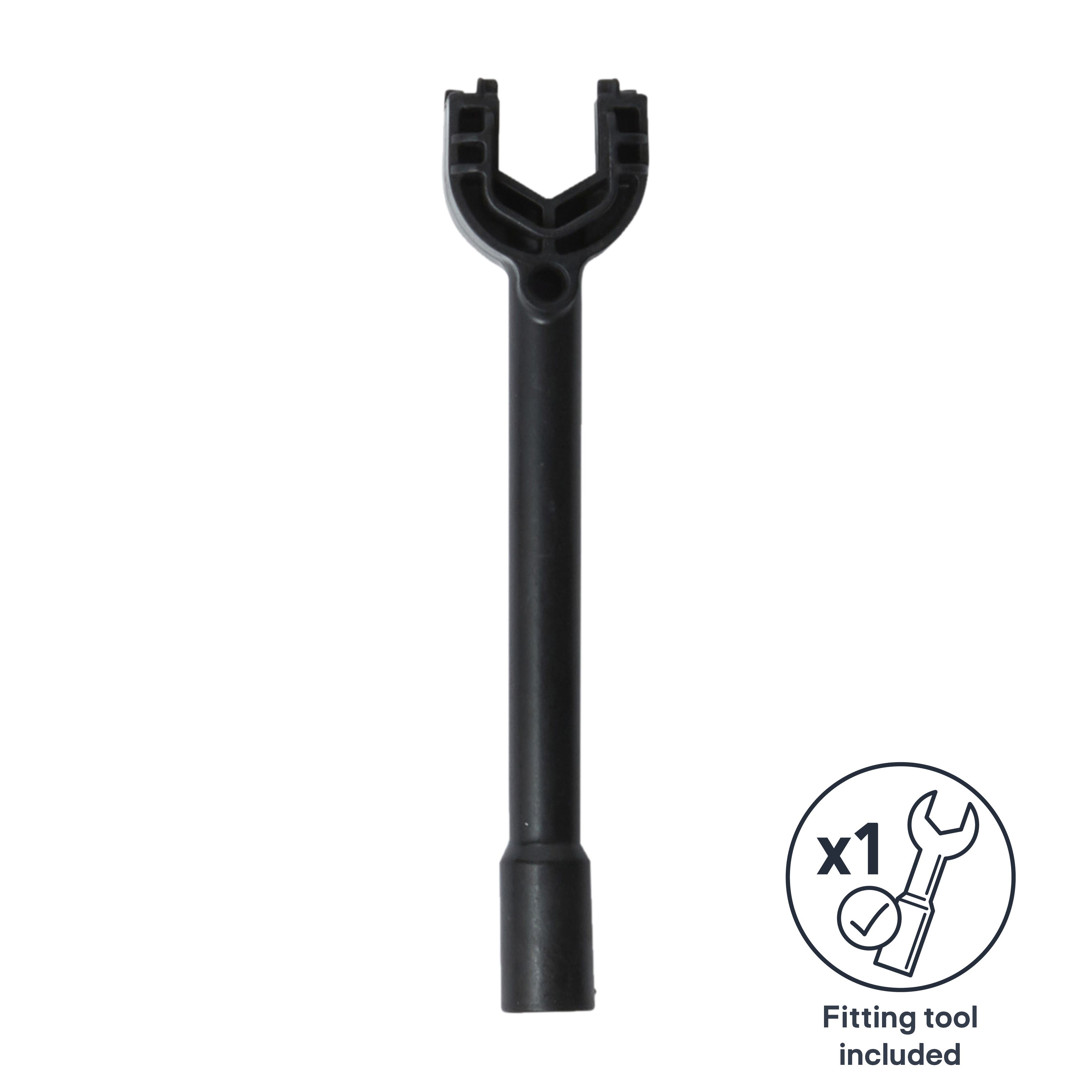 GoodHome Kamut Black Graphite effect Kitchen Twin lever Tap