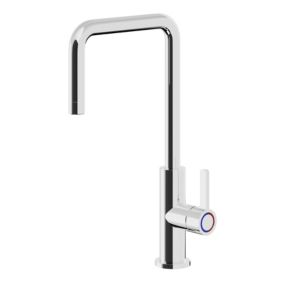 GoodHome Kamut Chrome effect Chrome-plated Kitchen Side lever Tap