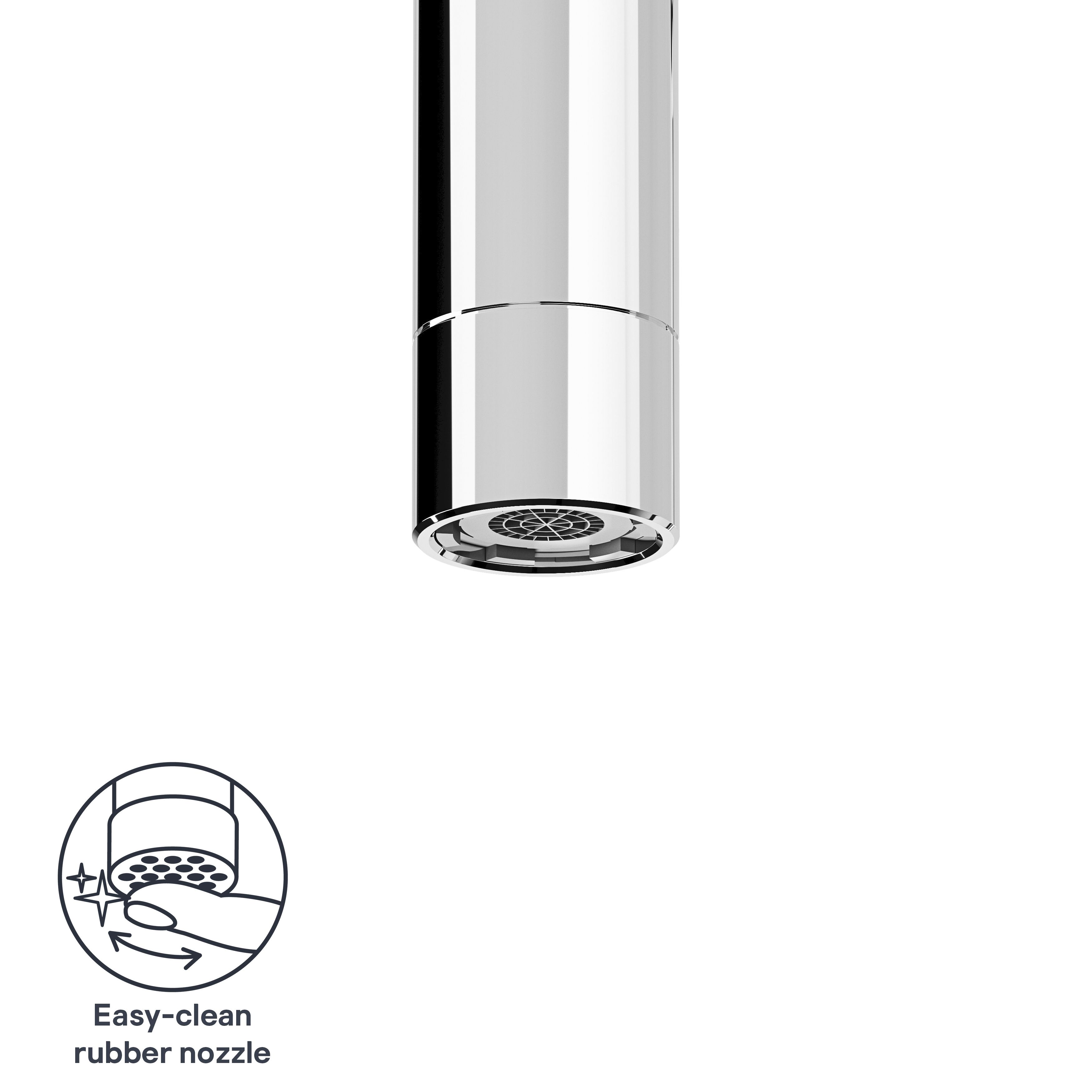 GoodHome Kamut Chrome effect Chrome-plated Kitchen Side lever Tap