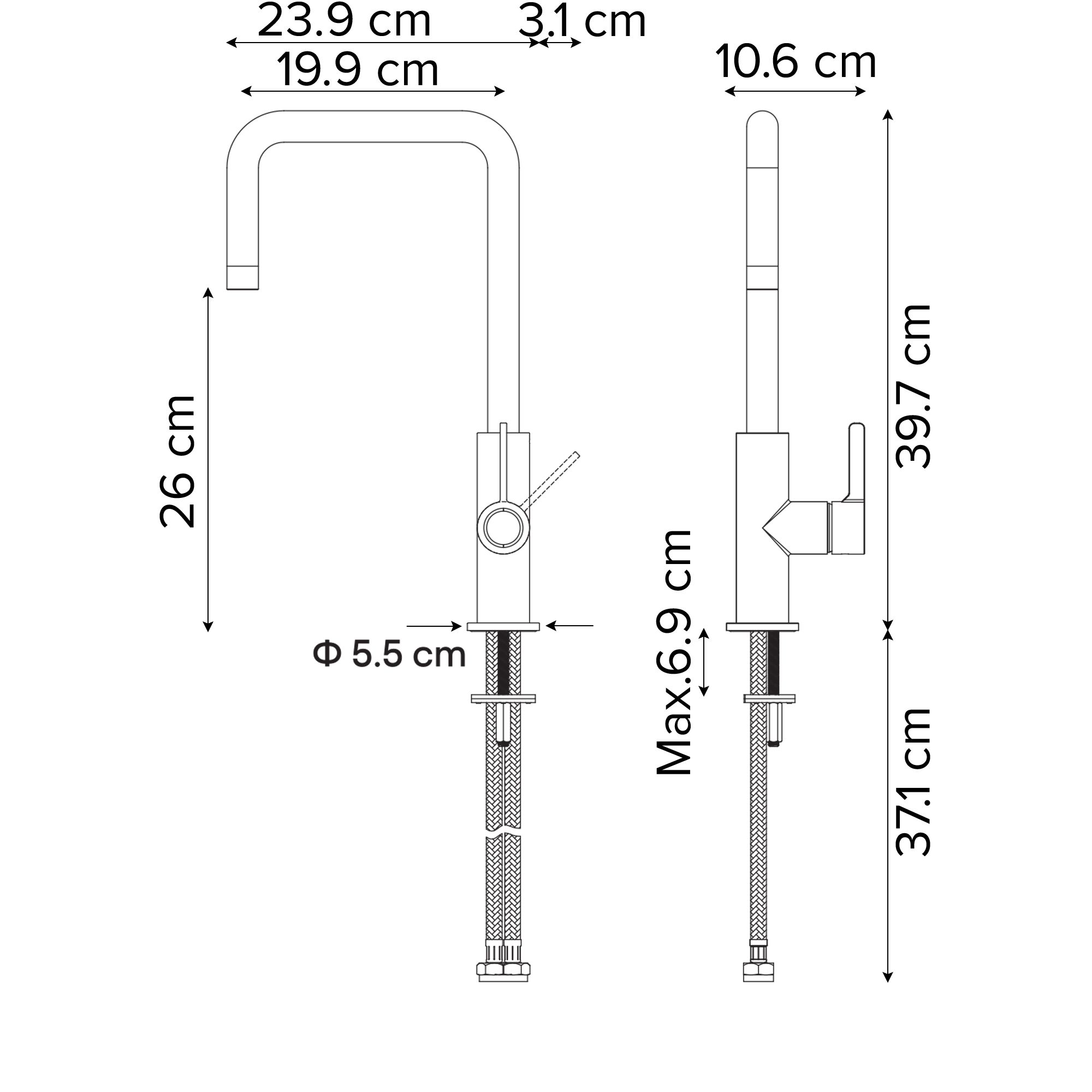 GoodHome Kamut Copper effect Kitchen Side lever Tap