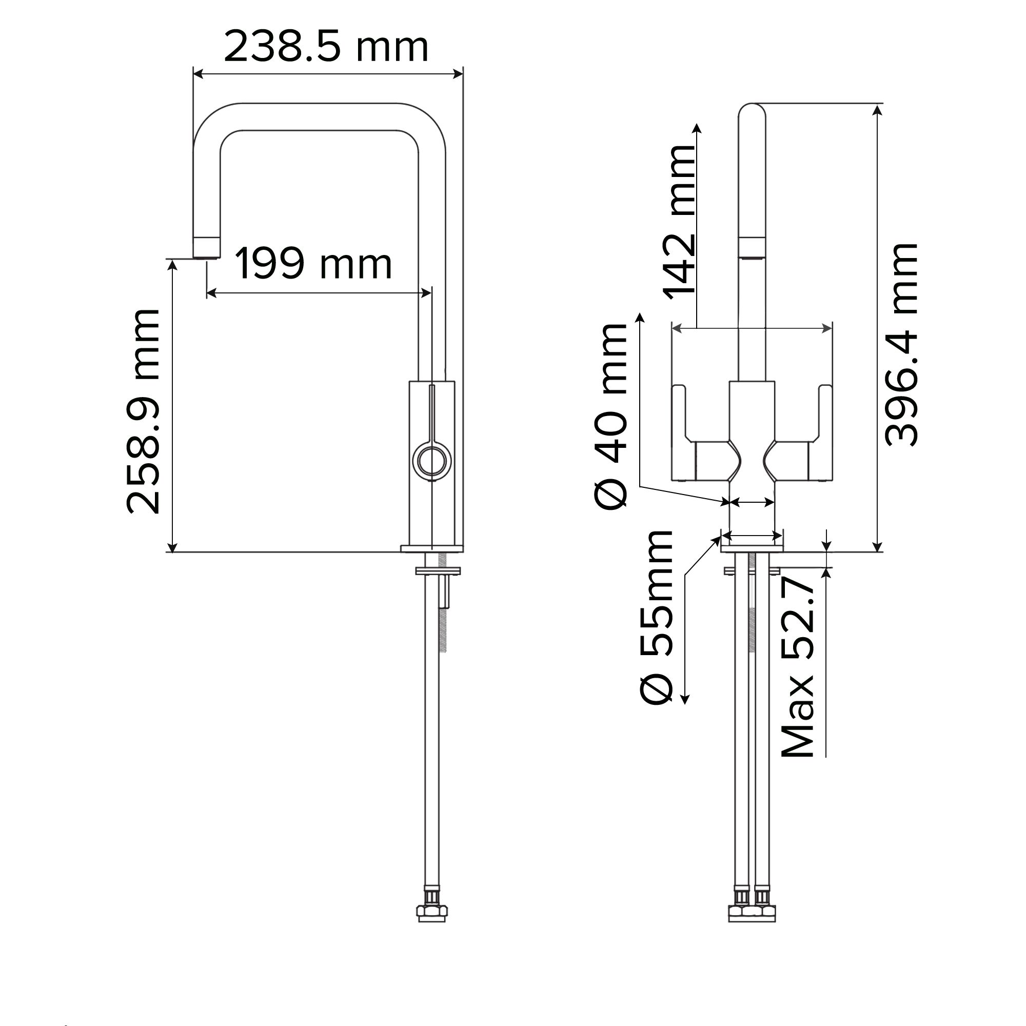 GoodHome Kamut Copper effect Kitchen Twin lever Tap