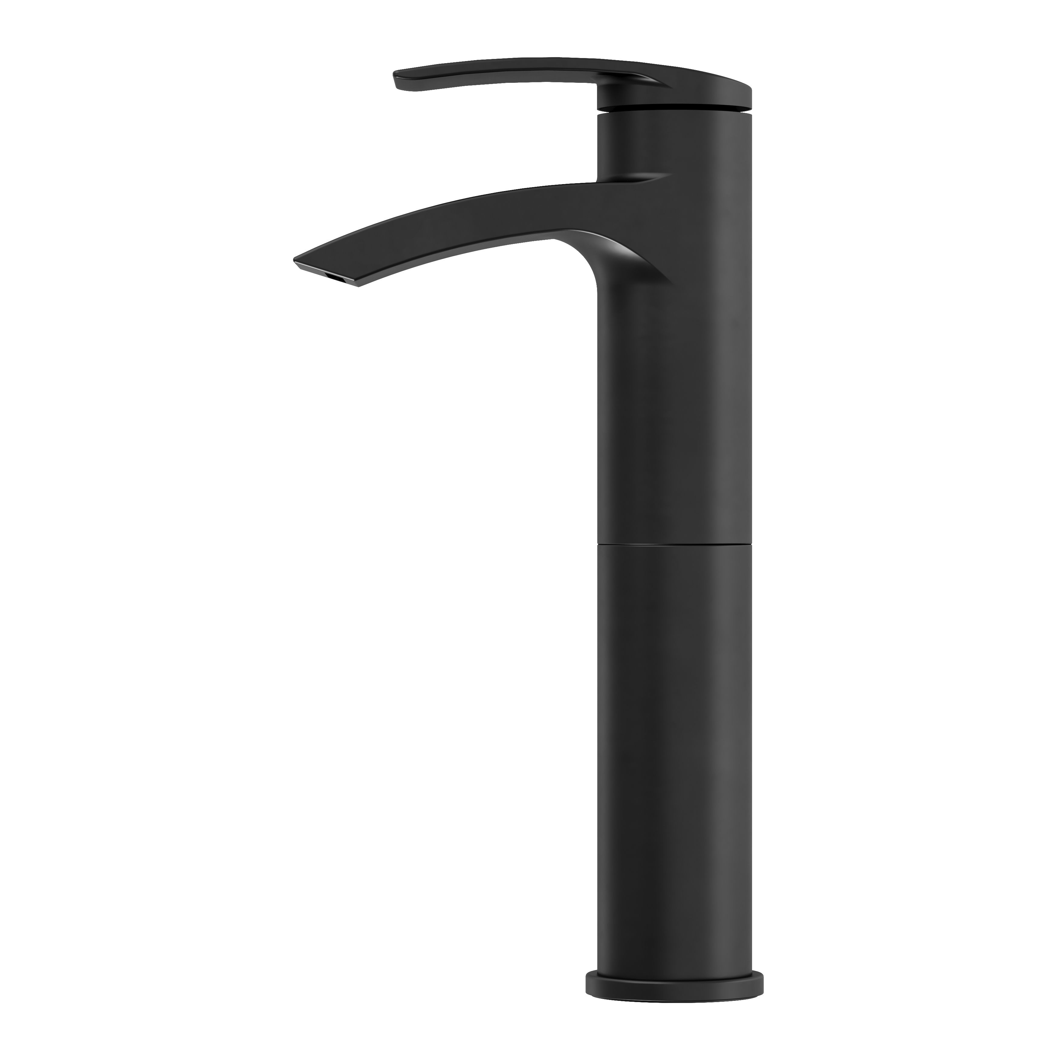 GoodHome Kariya Tall Matt Black Deck-mounted Manual Basin Mixer Tap