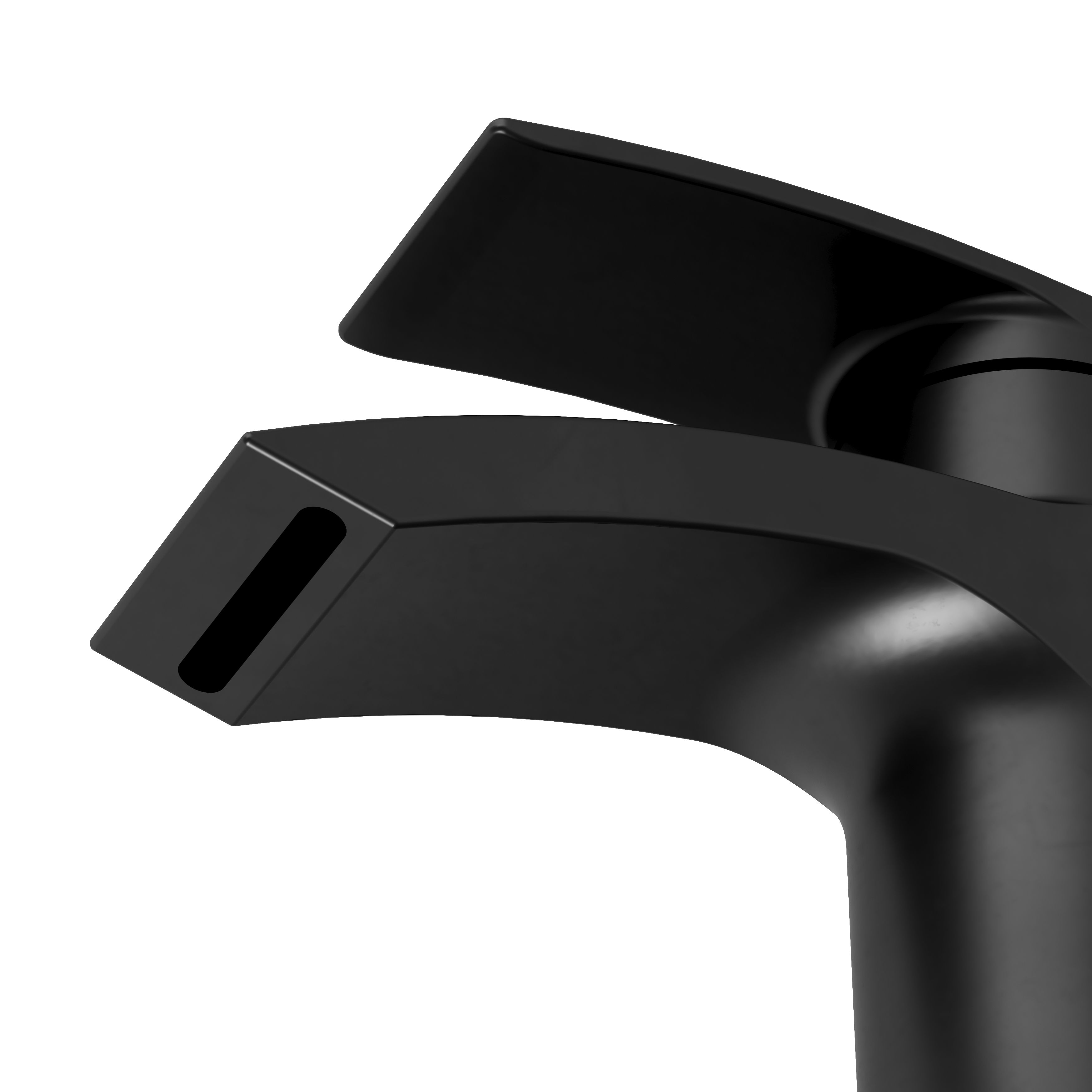 GoodHome Kariya Tall Matt Black Deck-mounted Manual Basin Mixer Tap