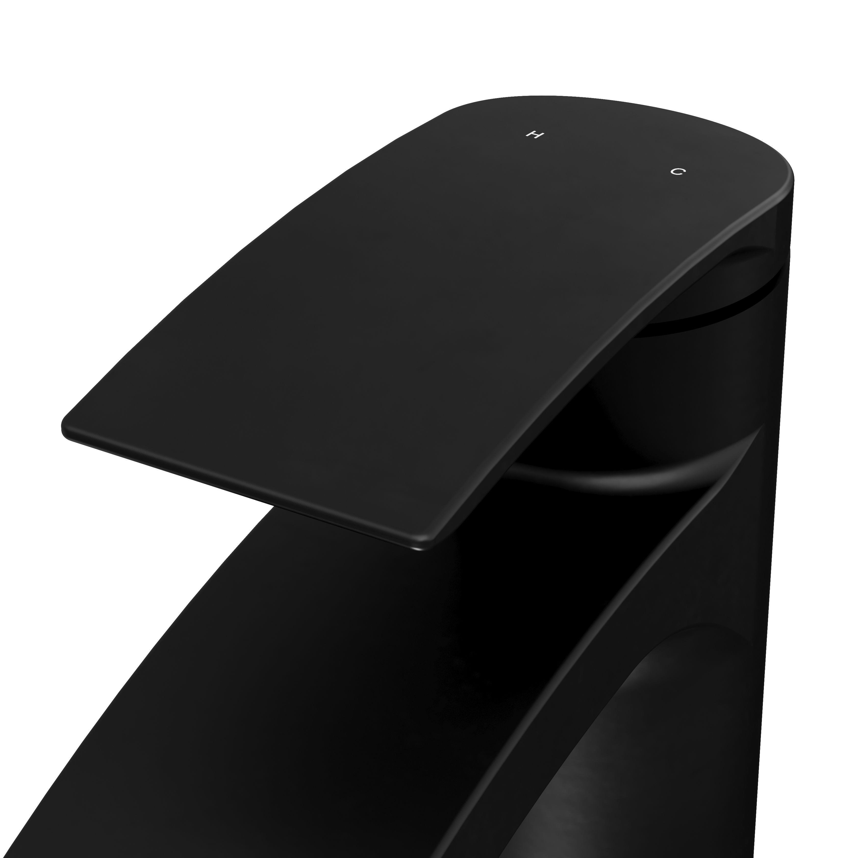GoodHome Kariya Tall Matt Black Deck-mounted Manual Basin Mixer Tap
