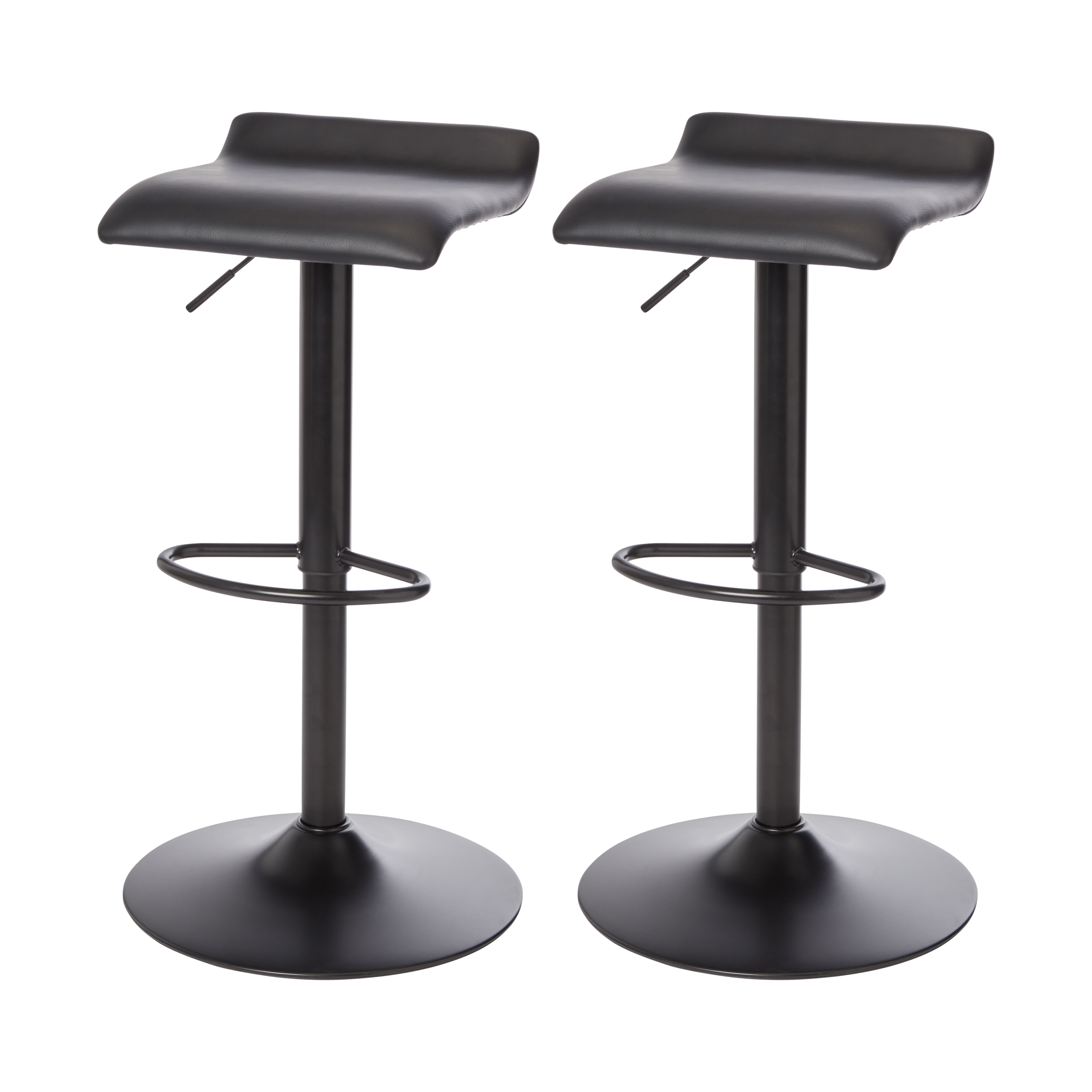 Cooke Lewis Lagan Grey Adjustable Swivel Bar stool Pack of 2