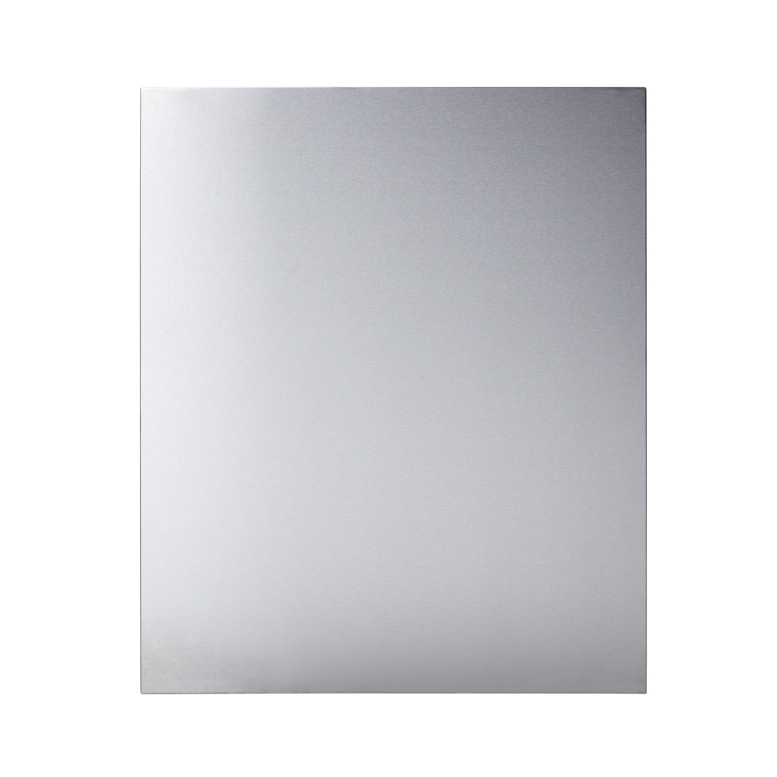GoodHome Kasei Polished Brushed effect Stainless steel Splashback, (H)800mm (W)1000mm (T)10mm