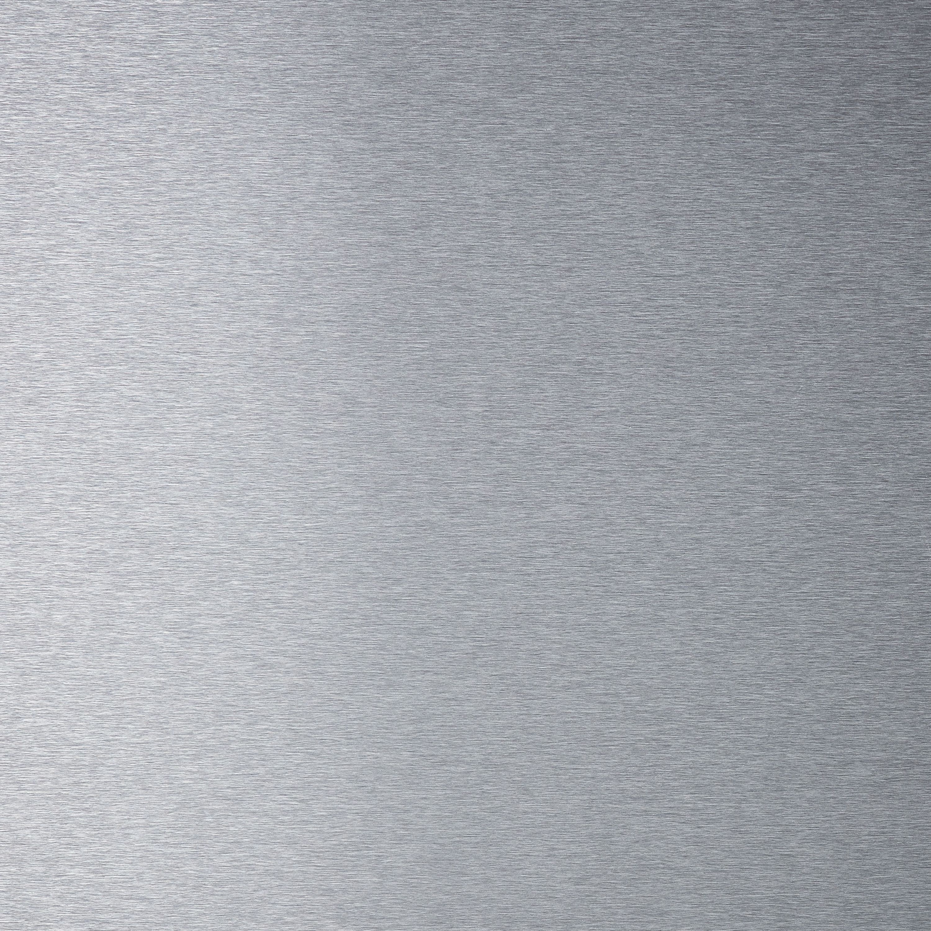 GoodHome Kasei Polished Brushed effect Stainless steel Splashback, (H)800mm (W)1000mm (T)10mm