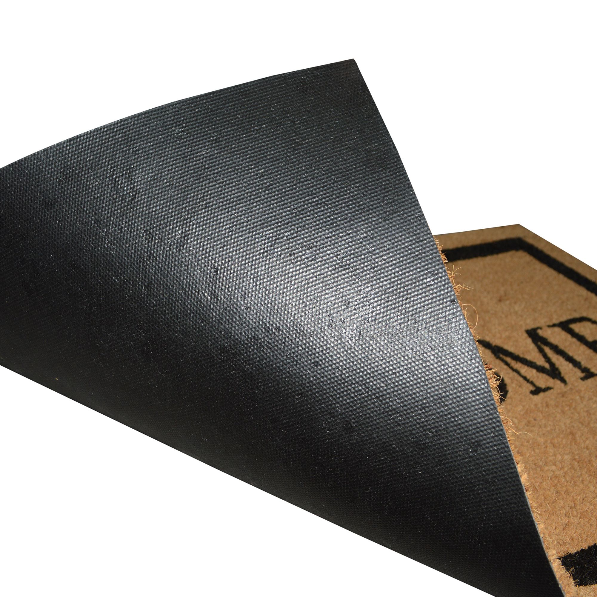 GoodHome Kebir Black & natural Welcome Scraper mat, 45cm x 75cm