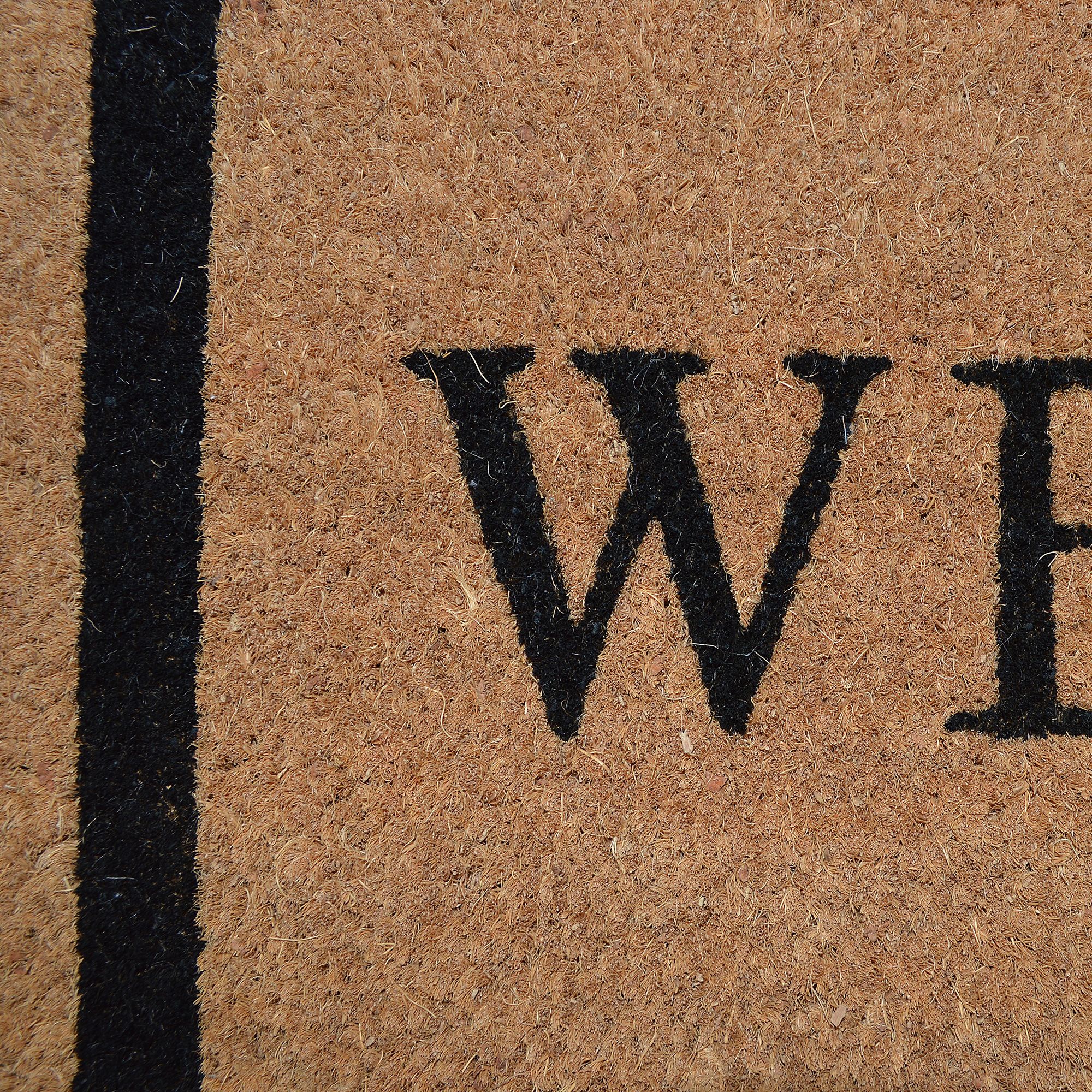 GoodHome Kebir Black & natural Welcome Scraper mat, 45cm x 75cm