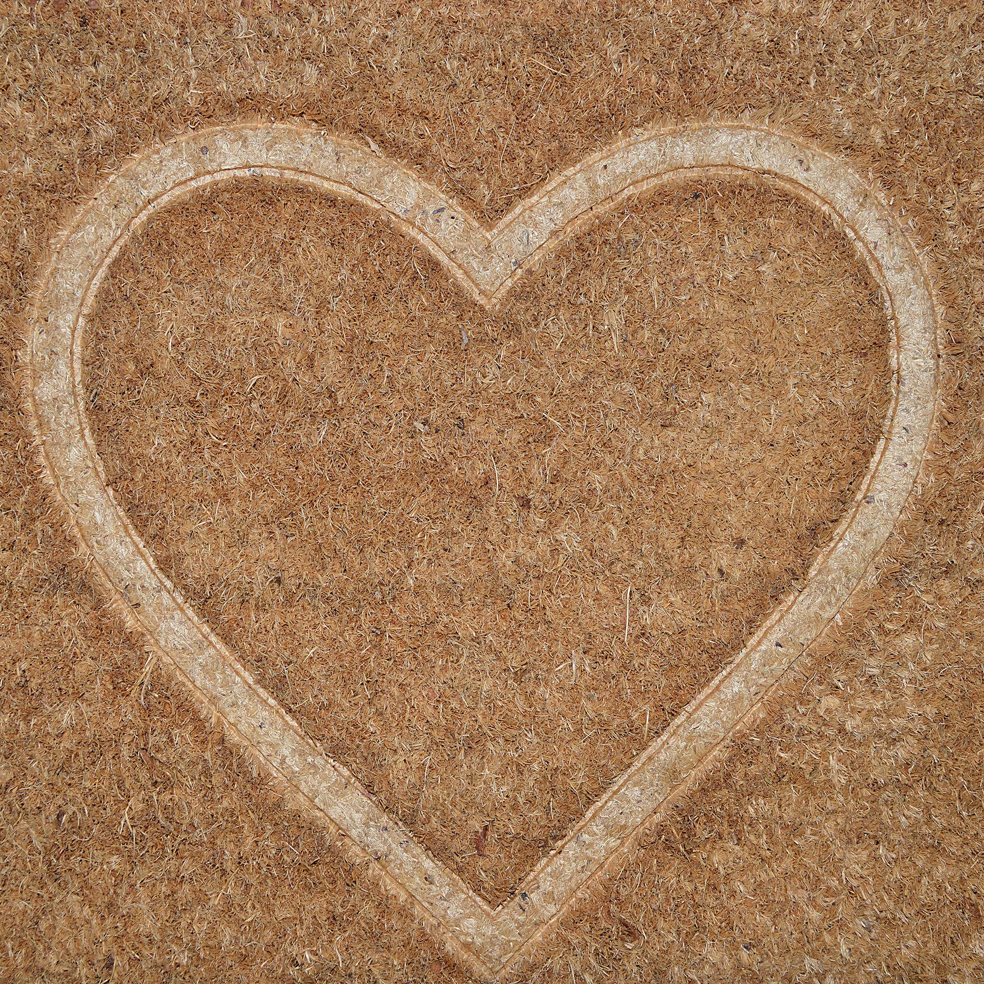 GoodHome Kebir Natural Heart Scraper mat, 40cm x 60cm