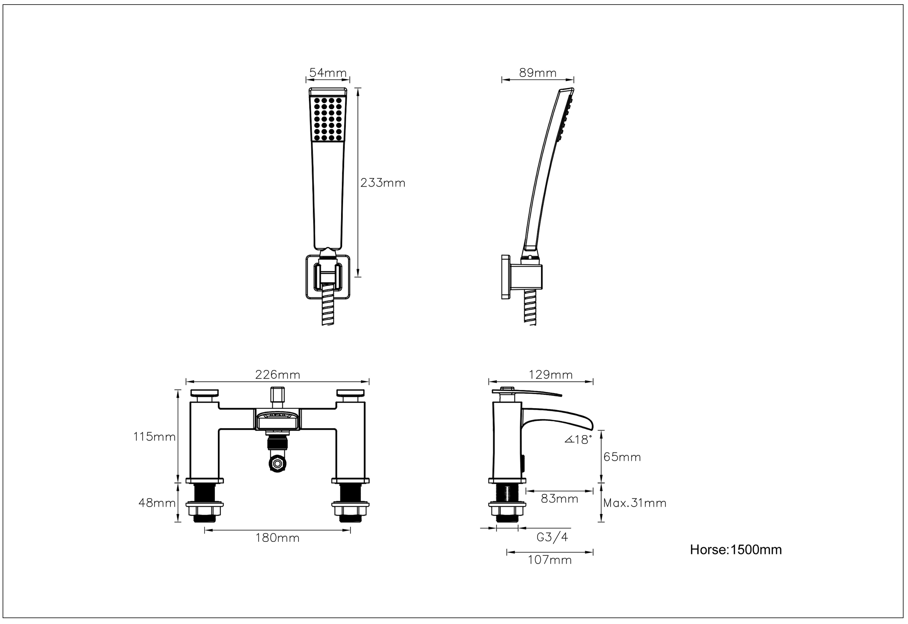 GoodHome Kellan Shower mixer Tap