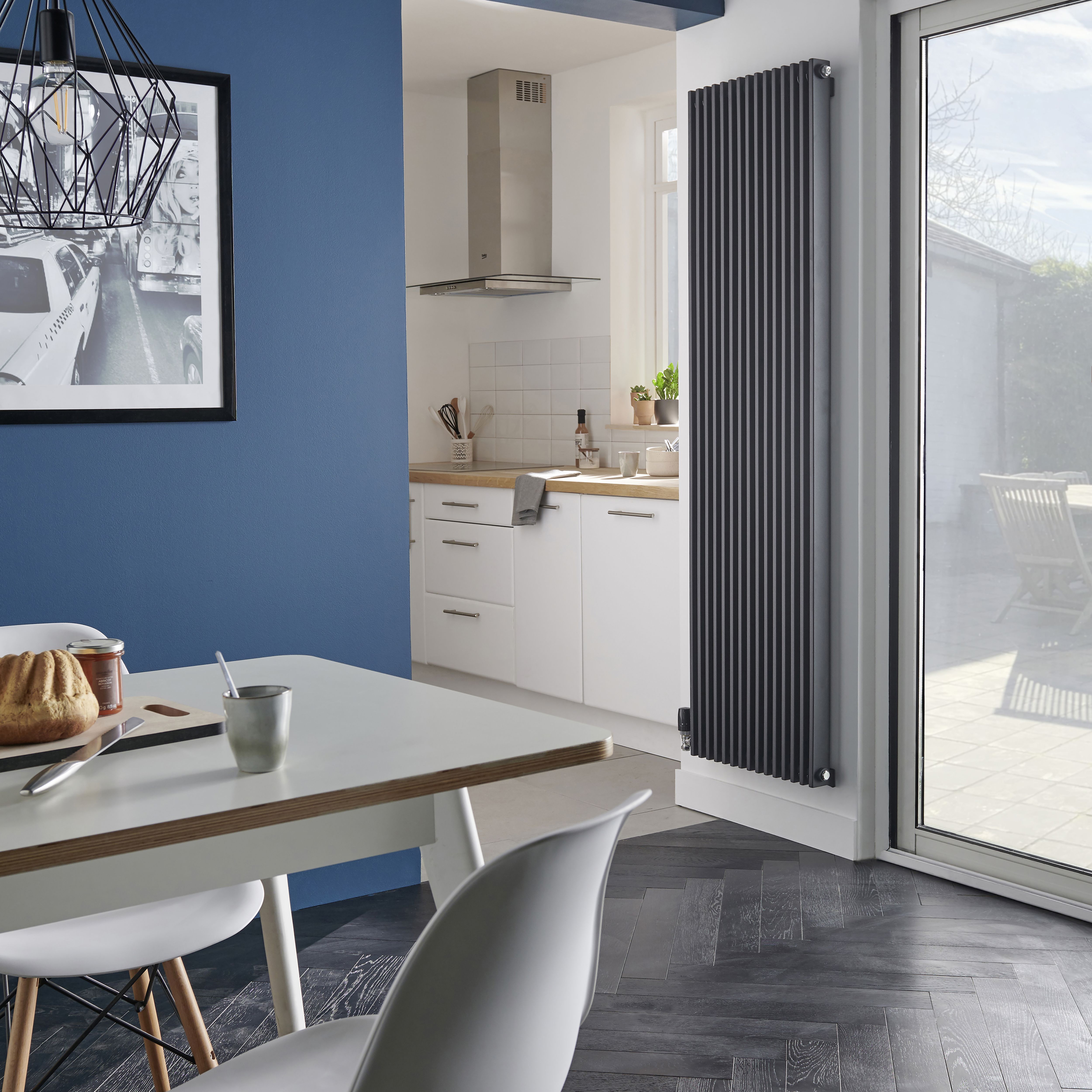GoodHome Kensal Anthracite Vertical Designer Radiator, (W)500mm x (H)1800mm