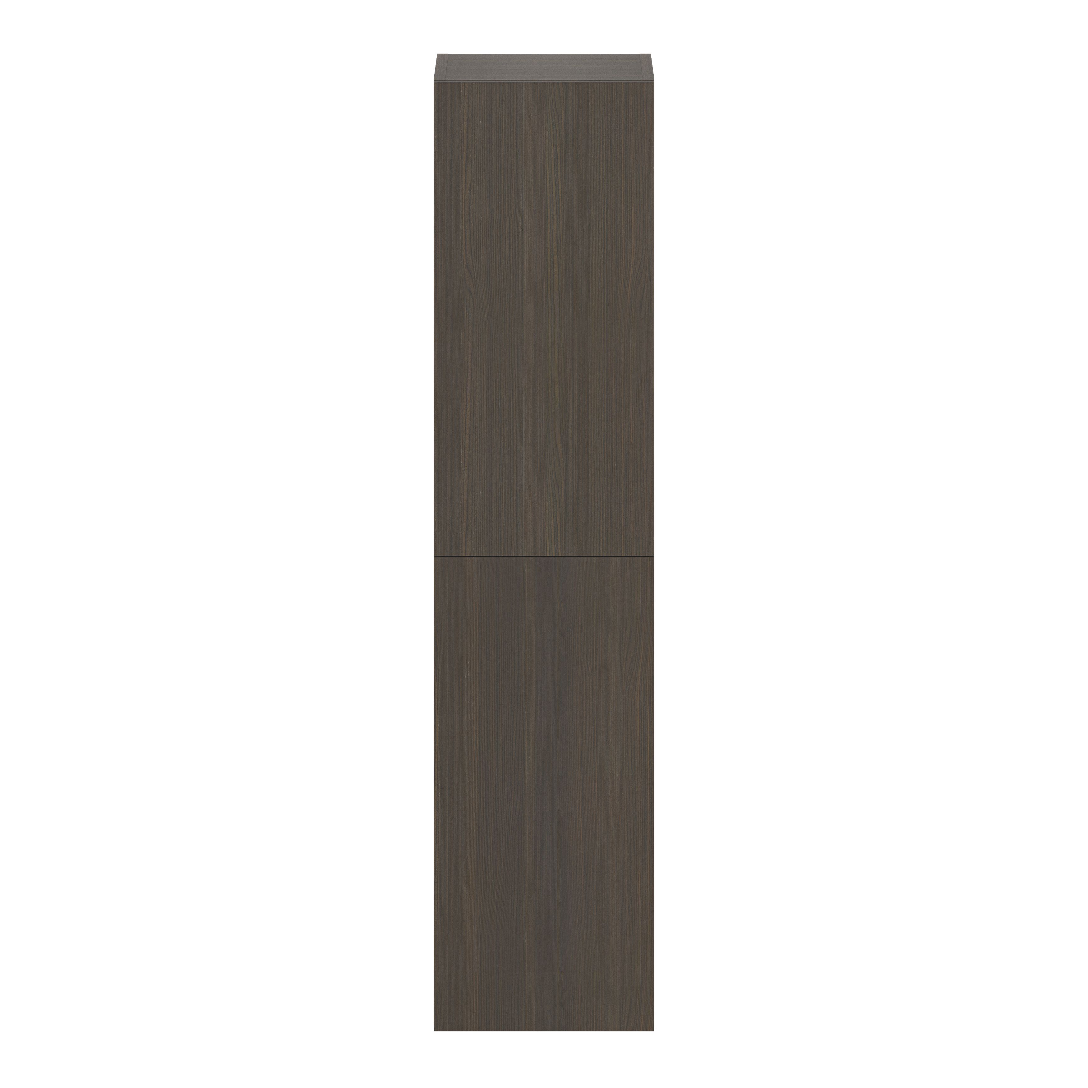 GoodHome Kentia Brown Walnut Veneer Double Bathroom Wall cabinet (H)150cm (W)35cm