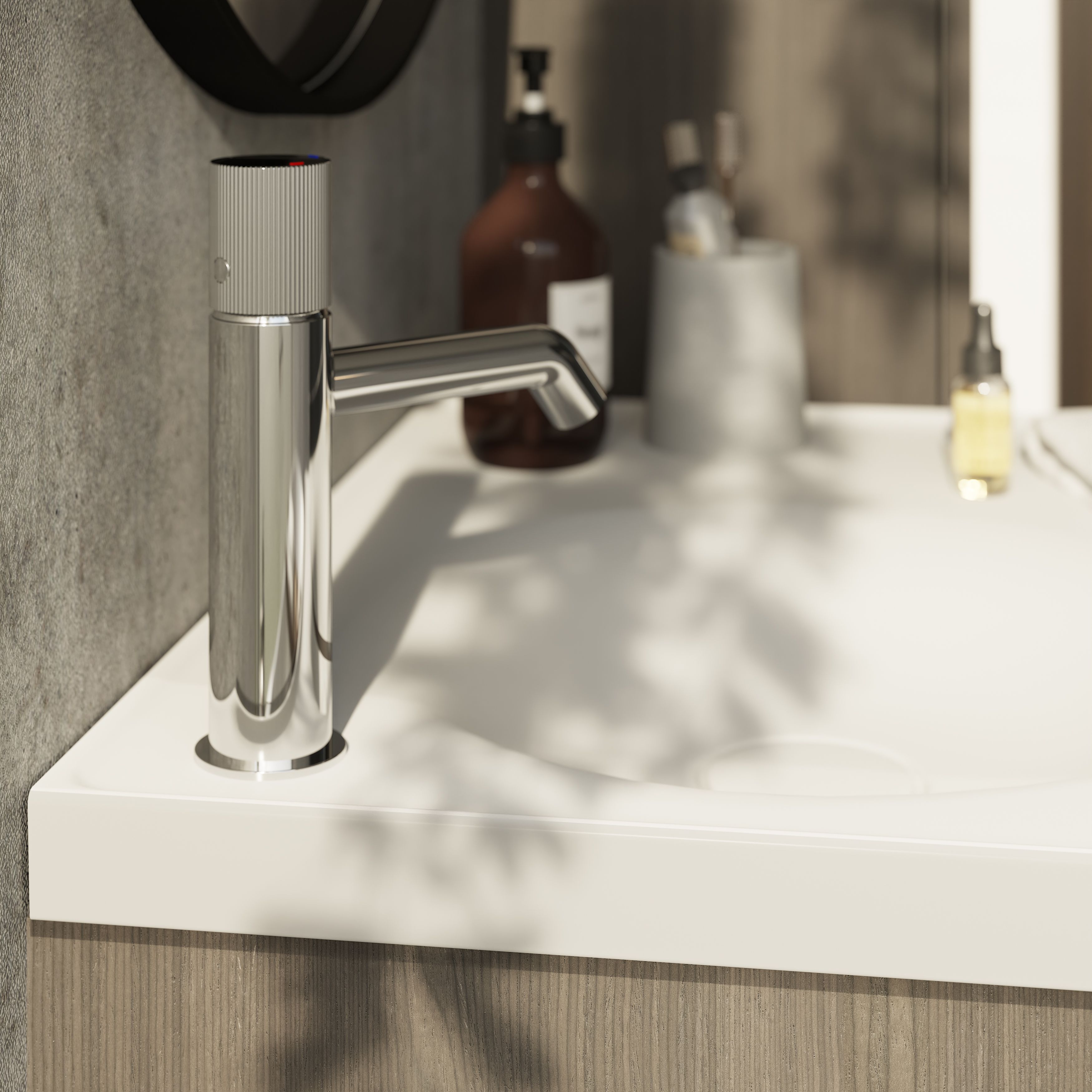GoodHome Kentia Matt White Rectangular Vanity Basin (W)60.6cm