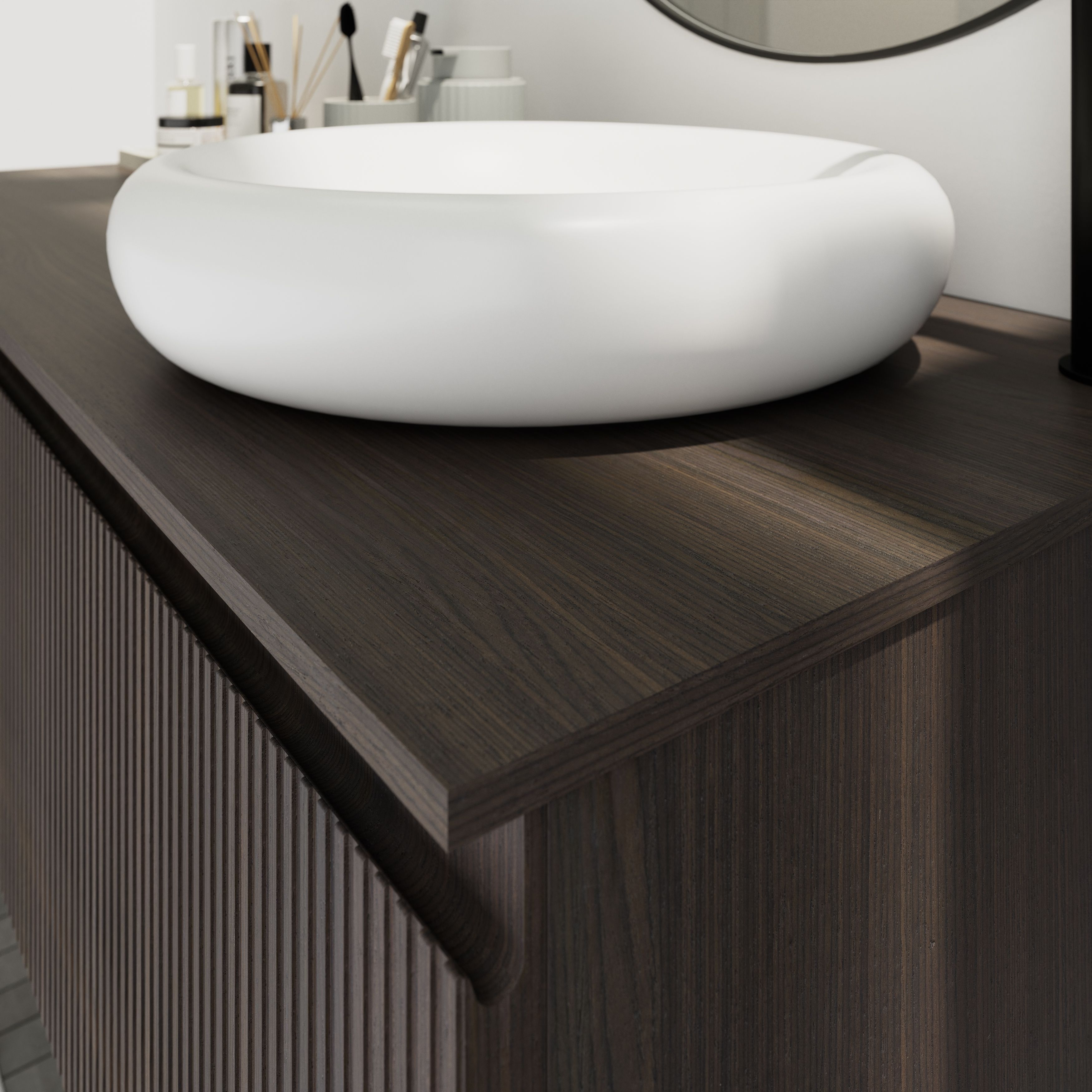 GoodHome Kentia Plywood Bathroom Basin vanity worktop (T)1.2cm x (D)45.2cm x (L)100.3cm