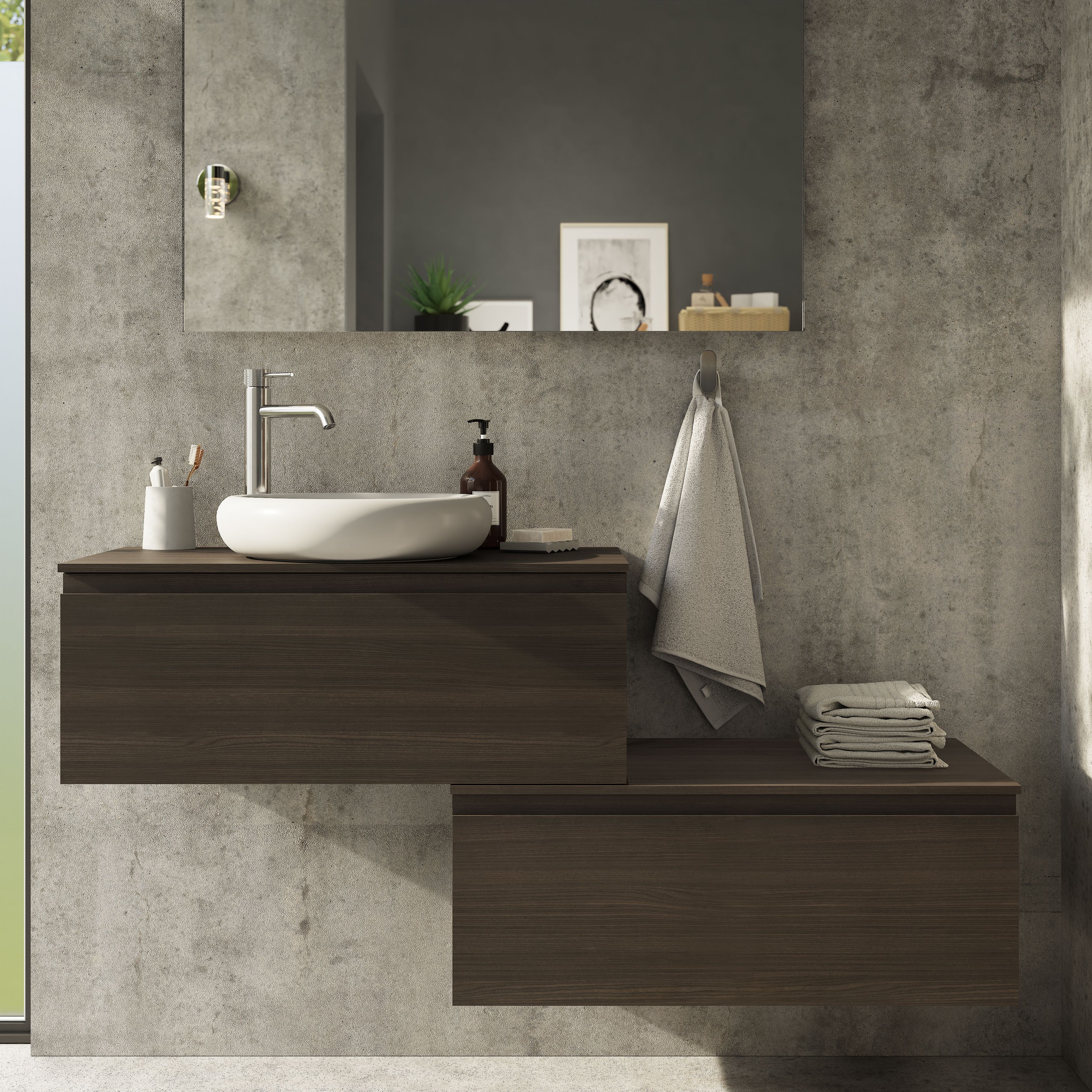 GoodHome Kentia Plywood Bathroom Basin vanity worktop (T)1.2cm x (D)45.2cm x (L)80.3cm