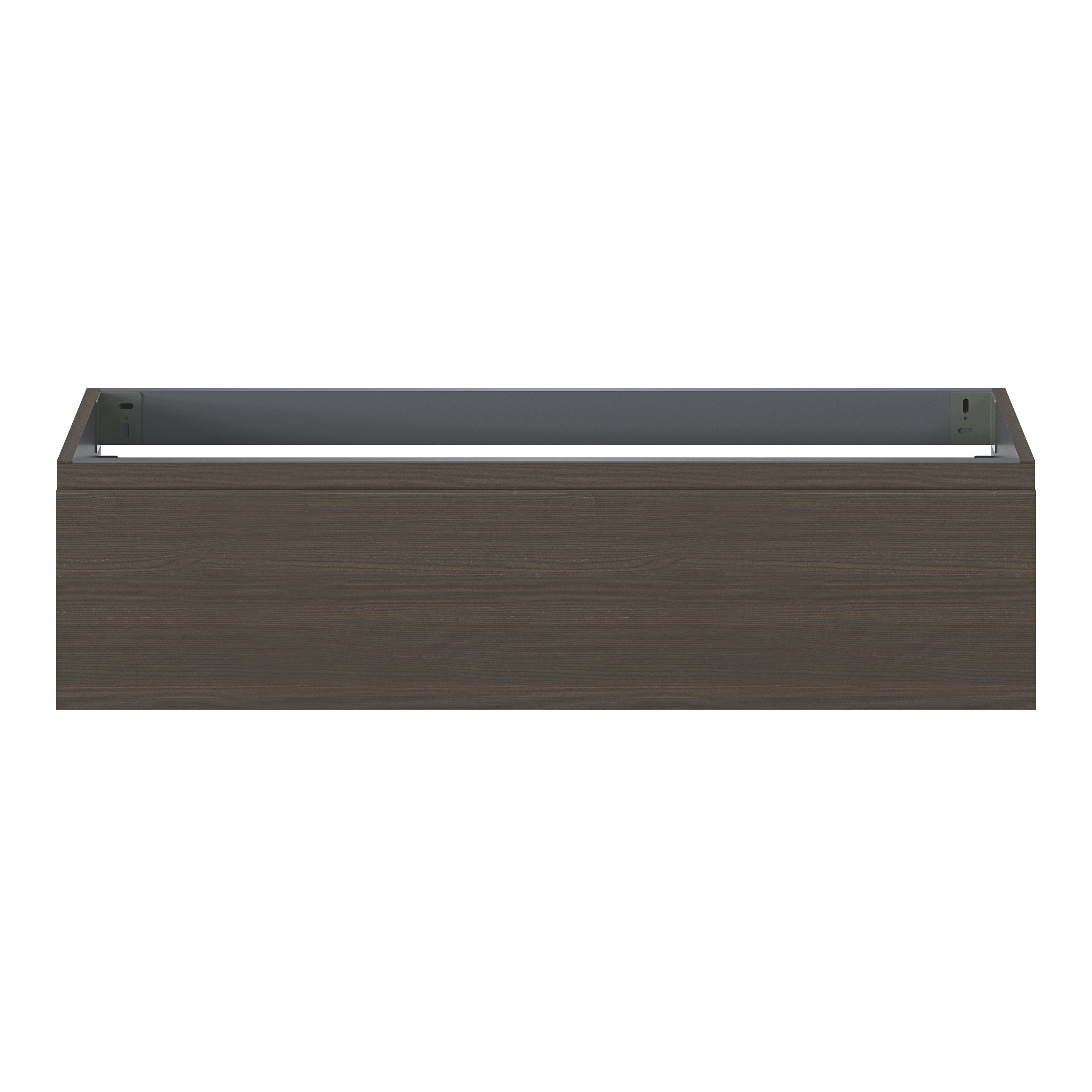 GoodHome Kentia Walnut Veneer Wall-mounted Bathroom Cabinet (H)30cm (W)120cm