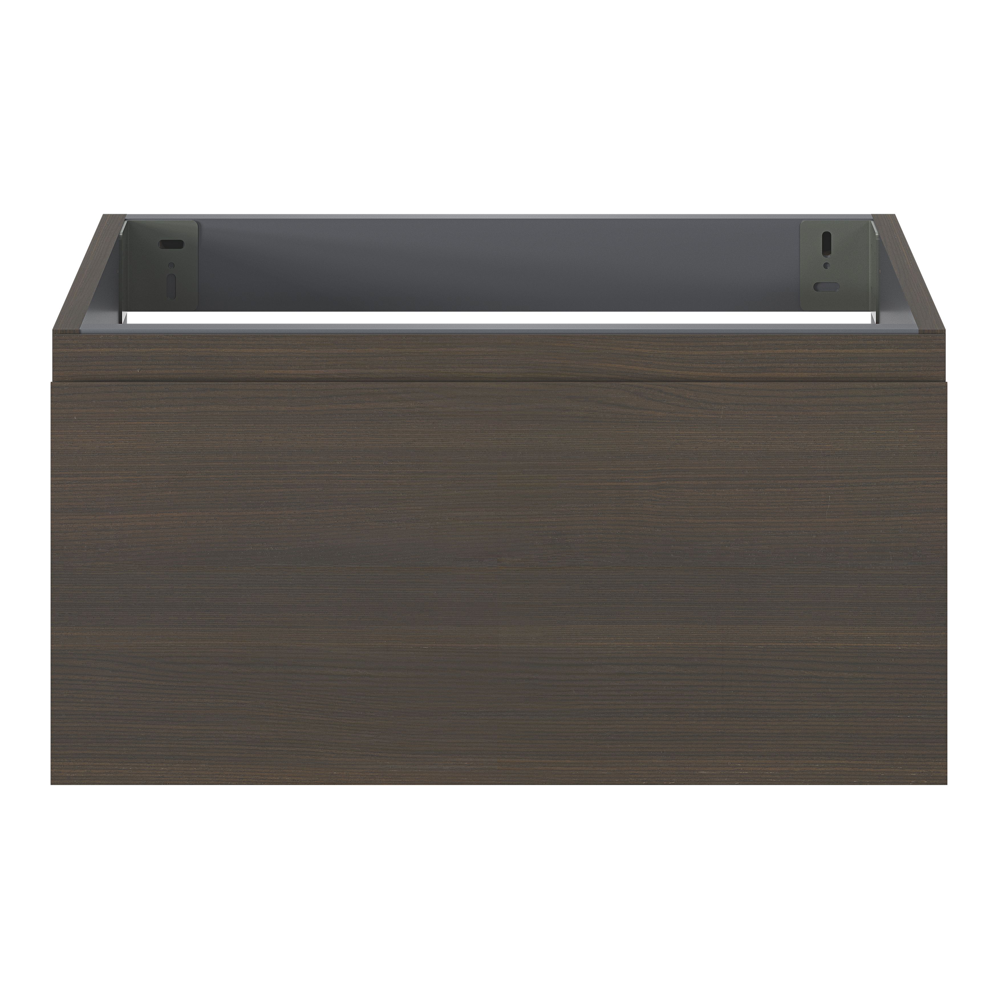 GoodHome Kentia Walnut Veneer Wall-mounted Bathroom Cabinet (H)30cm (W)60cm