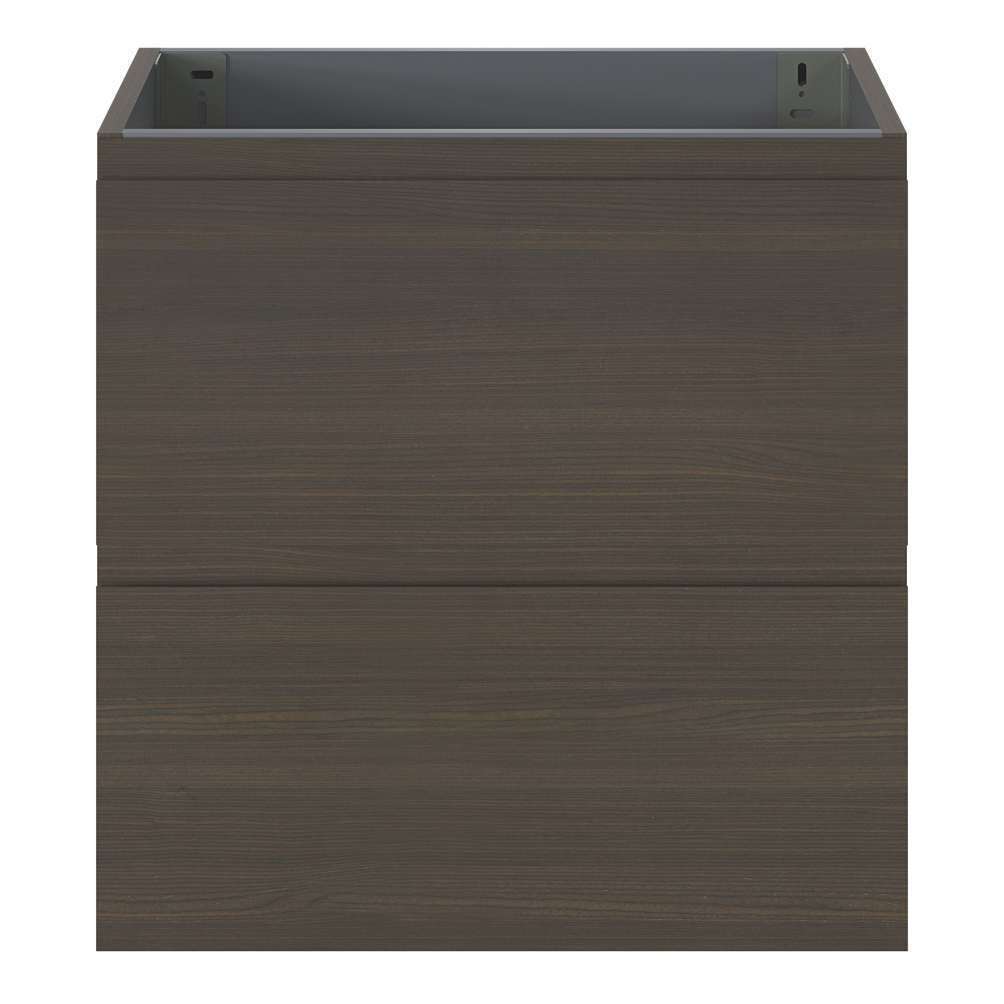 GoodHome Kentia Walnut Veneer Wall-mounted Bathroom Cabinet (H)60cm (W)60cm
