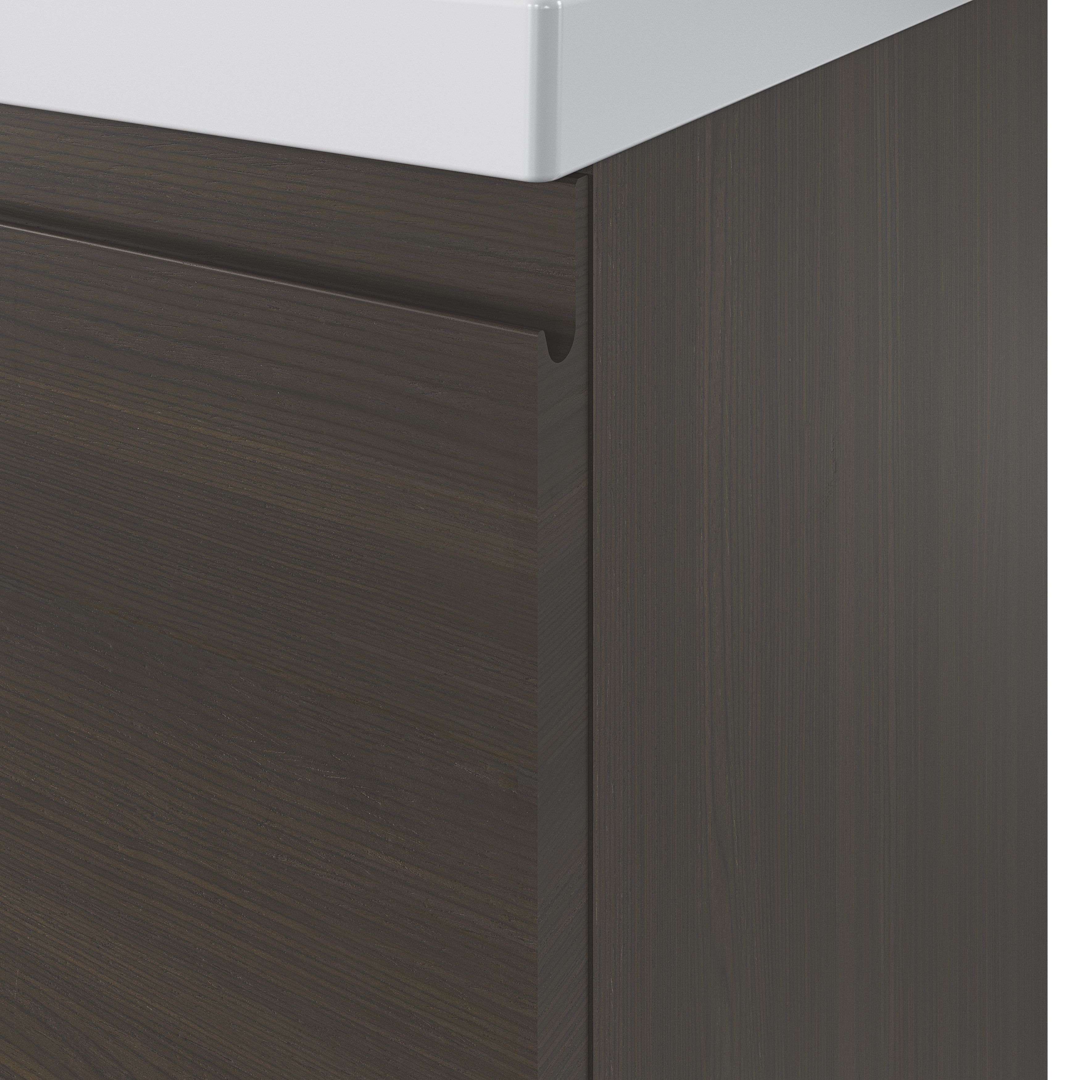 GoodHome Kentia Walnut Veneer Wall-mounted Bathroom Cabinet (H)60cm (W)60cm